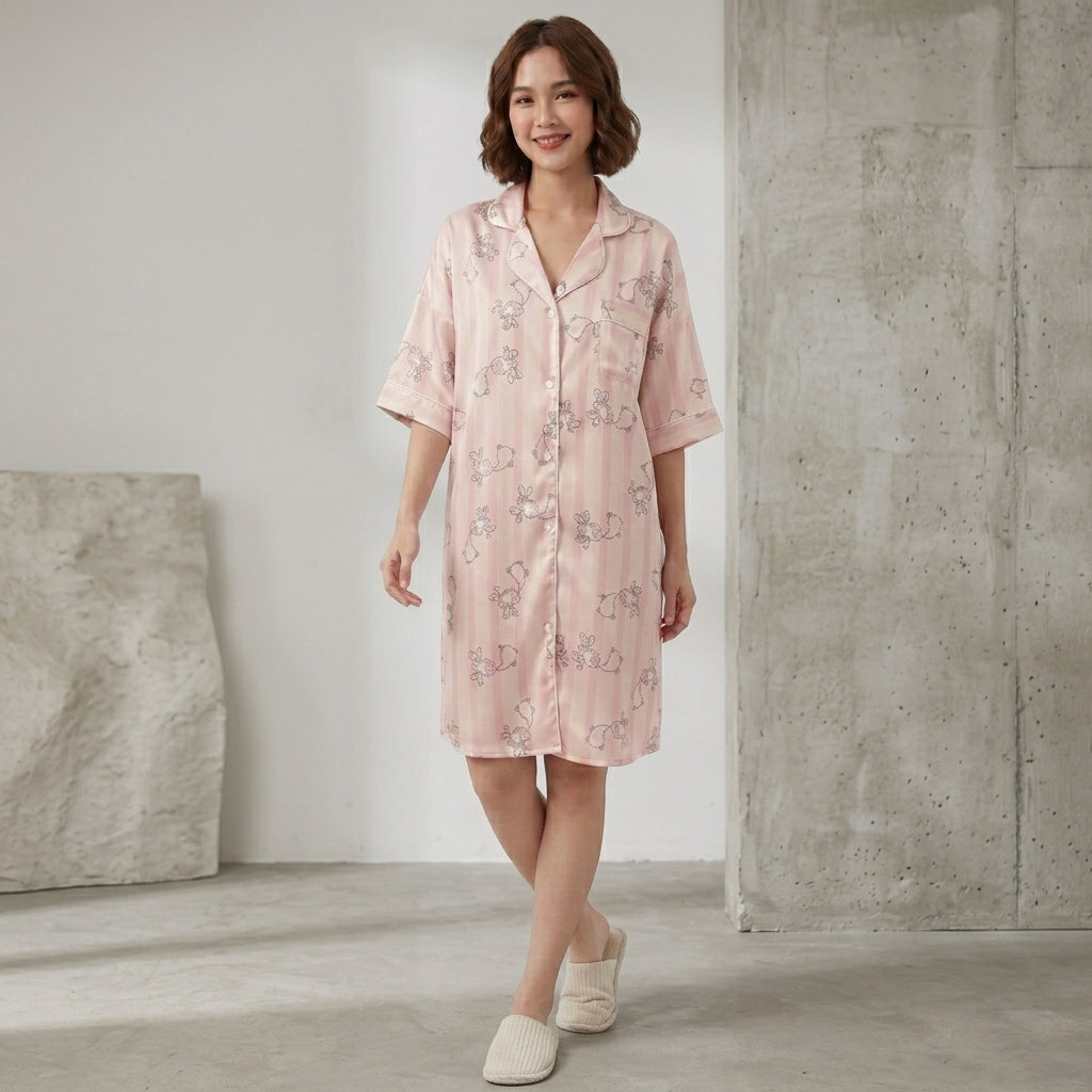 Blush Pink Giraffe Print Night Shirt