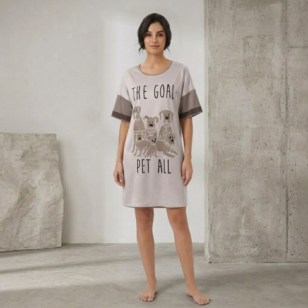 Puppy Print Long Nightshirt