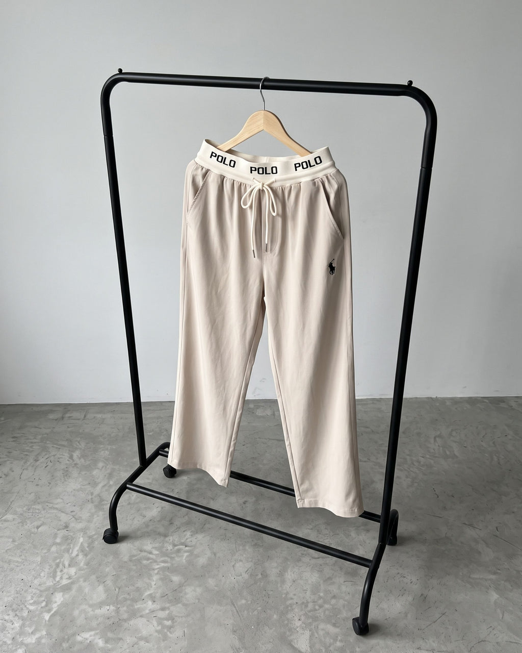 Women's Polo Logo Elastic Waist Wide Leg Trousers