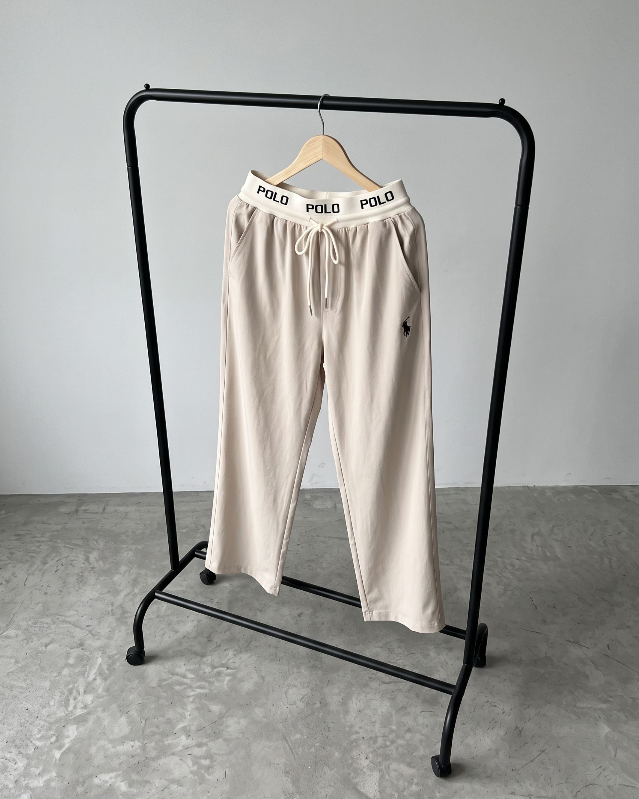 Women's Polo Logo Elastic Waist Wide Leg Trousers