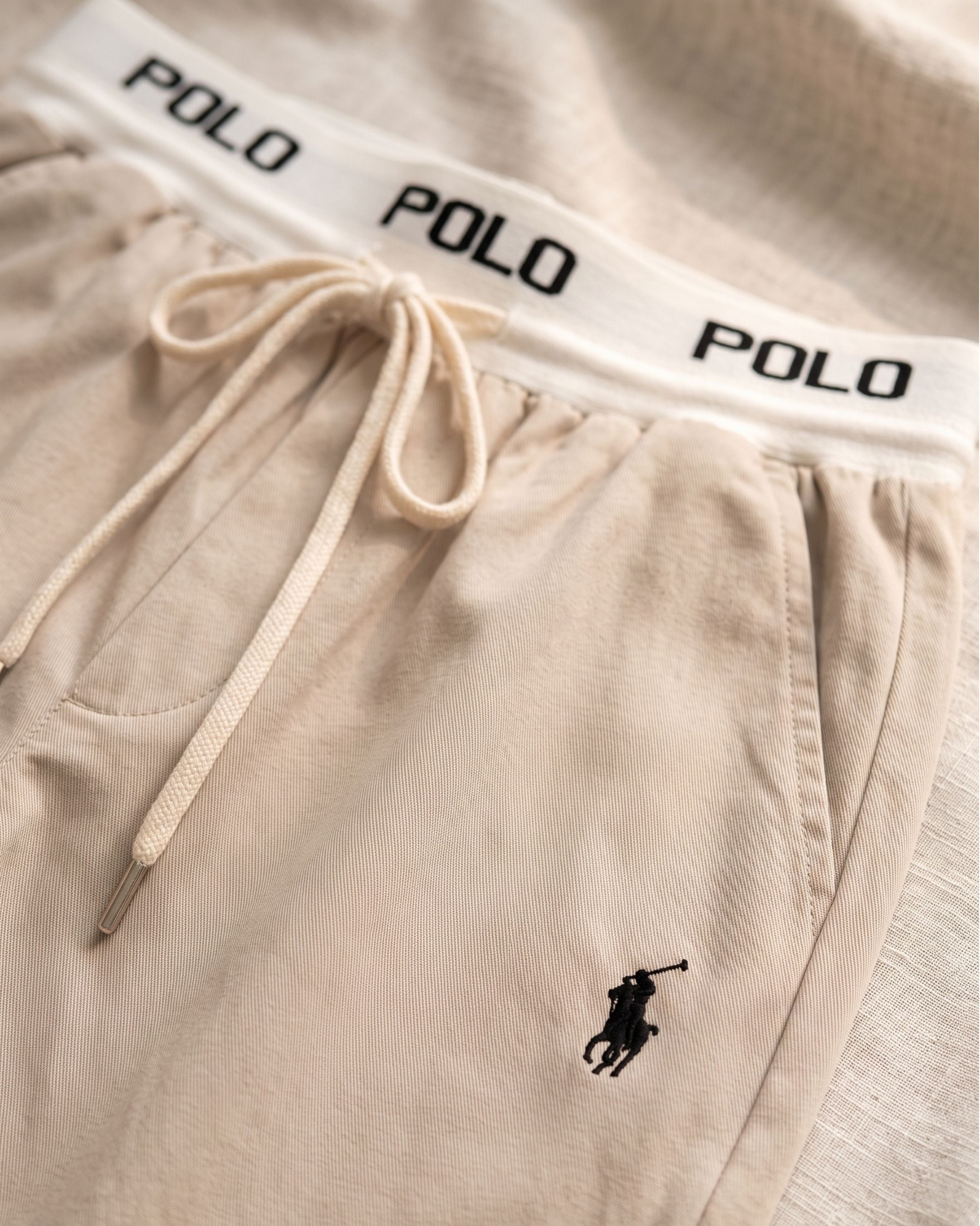 Women's Polo Logo Elastic Waist Wide Leg Trousers