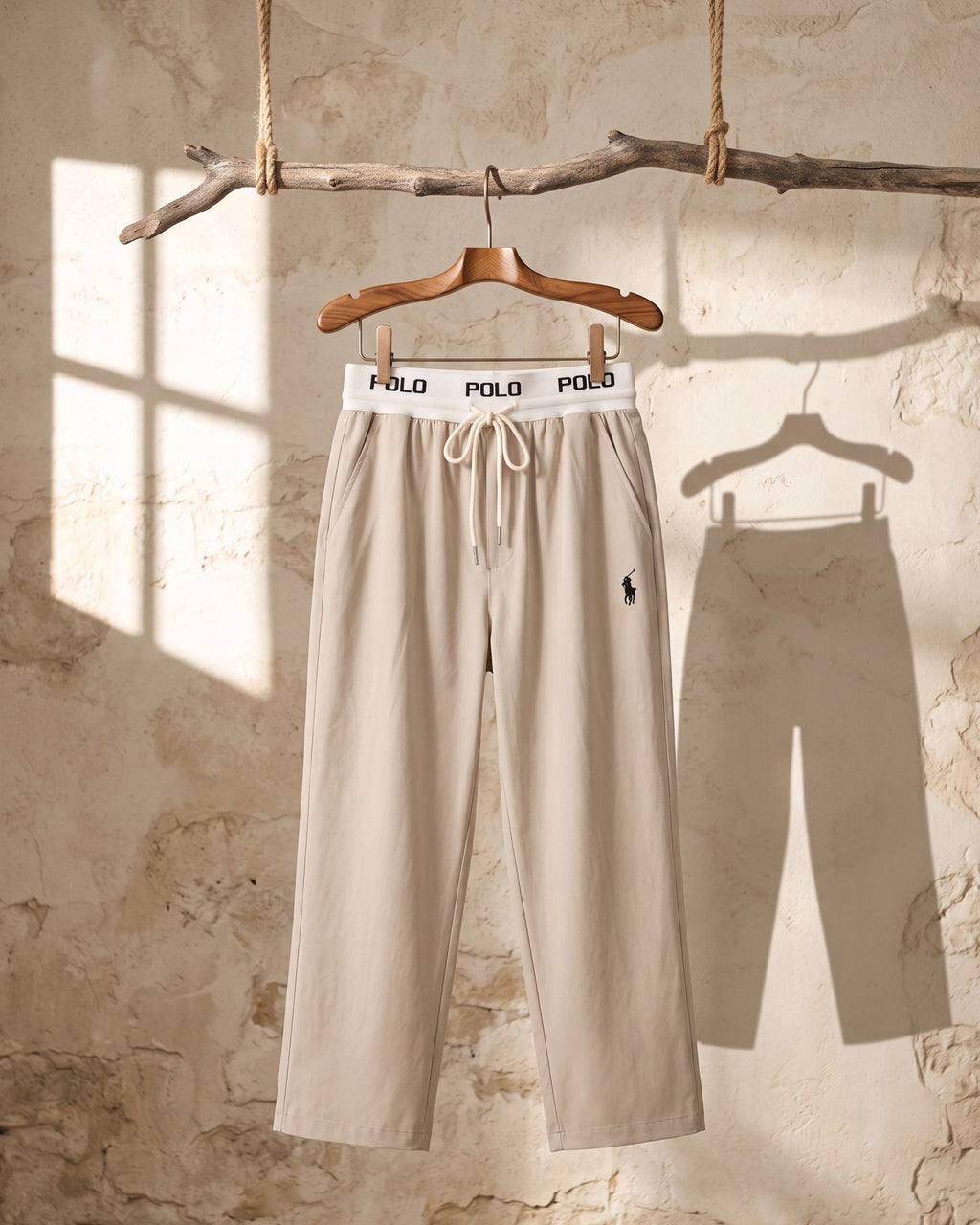 Women's Polo Logo Elastic Waist Wide Leg Trousers