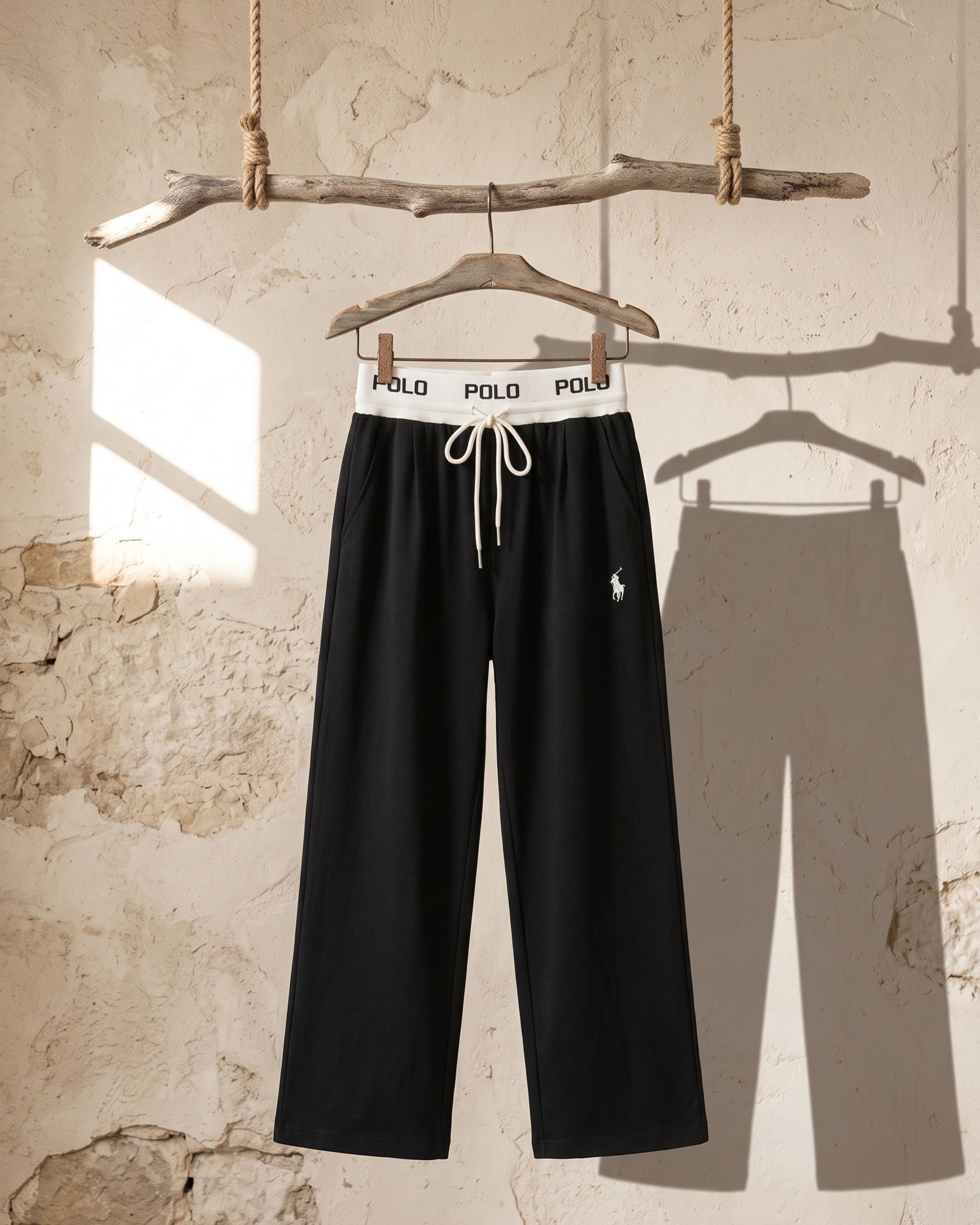 Women's Polo Logo Elastic Waist Wide Leg Trousers