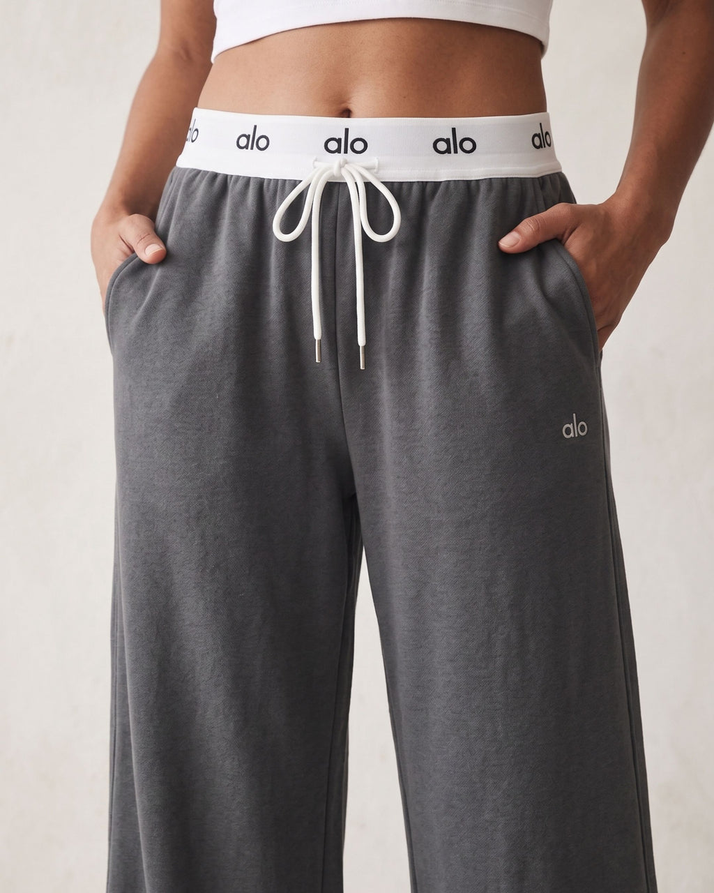 Women’s Branded Waistband Wide-Leg Athleisure Trousers