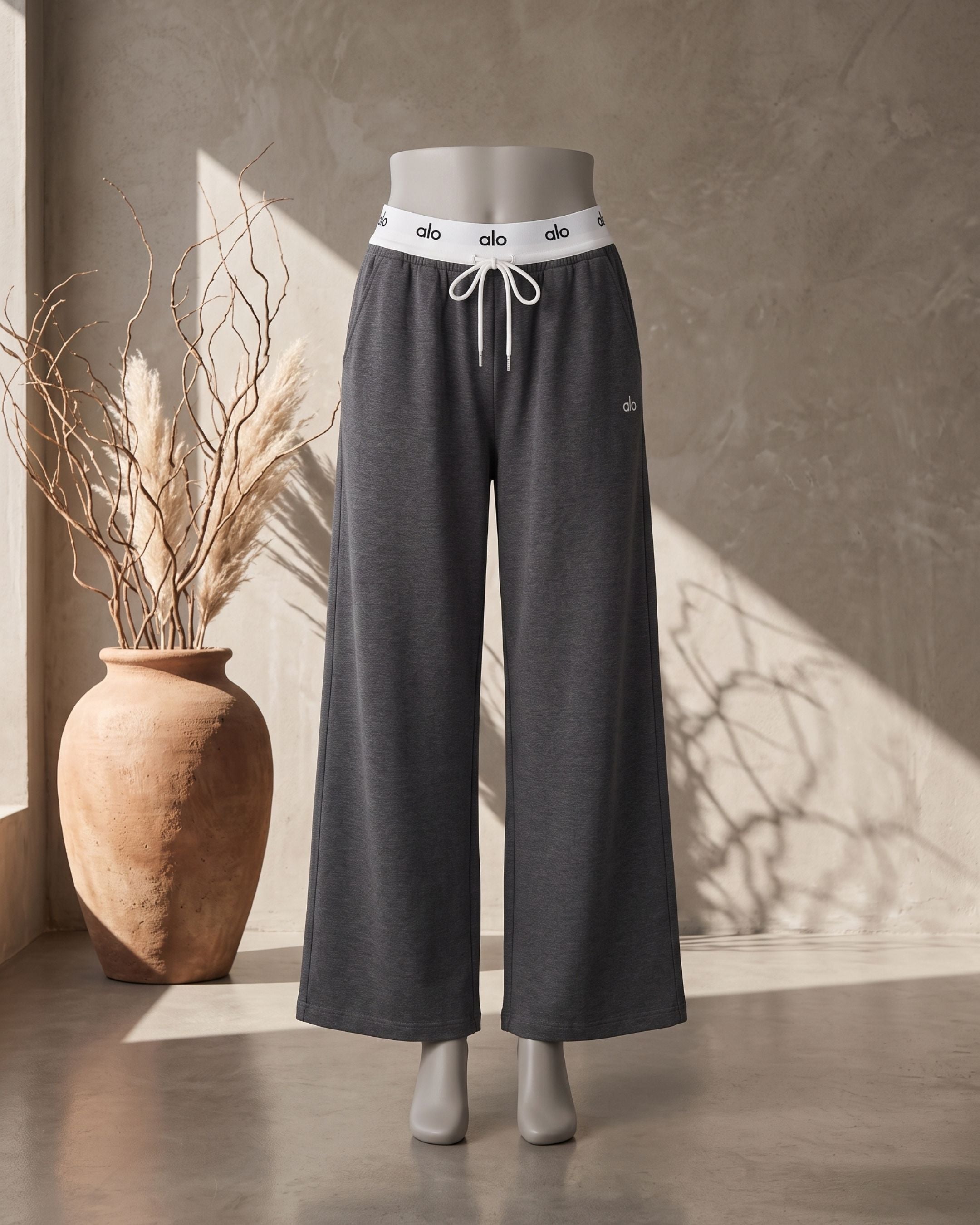 Women’s Branded Waistband Wide-Leg Athleisure Trousers