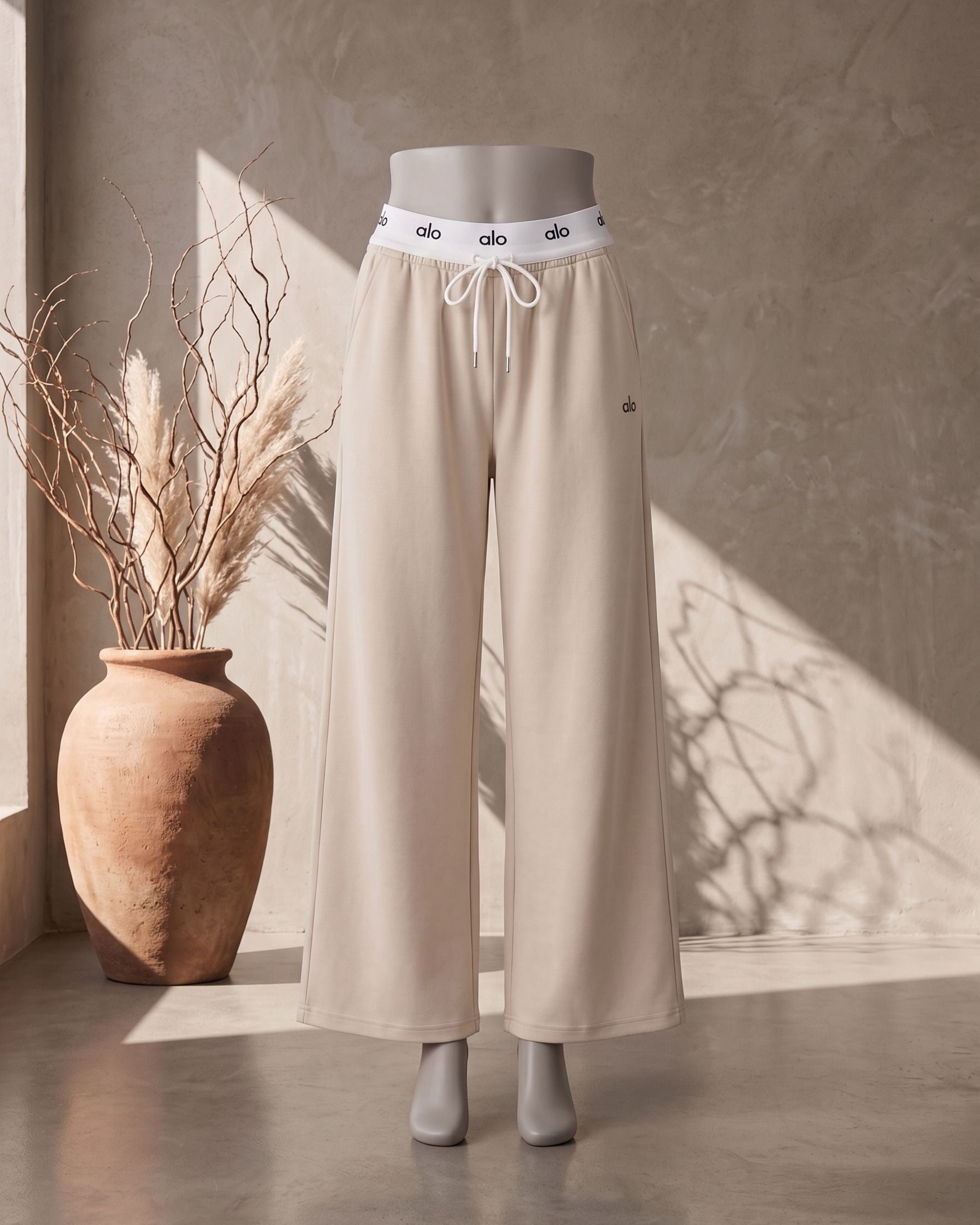 Women’s Branded Waistband Wide-Leg Athleisure Trousers
