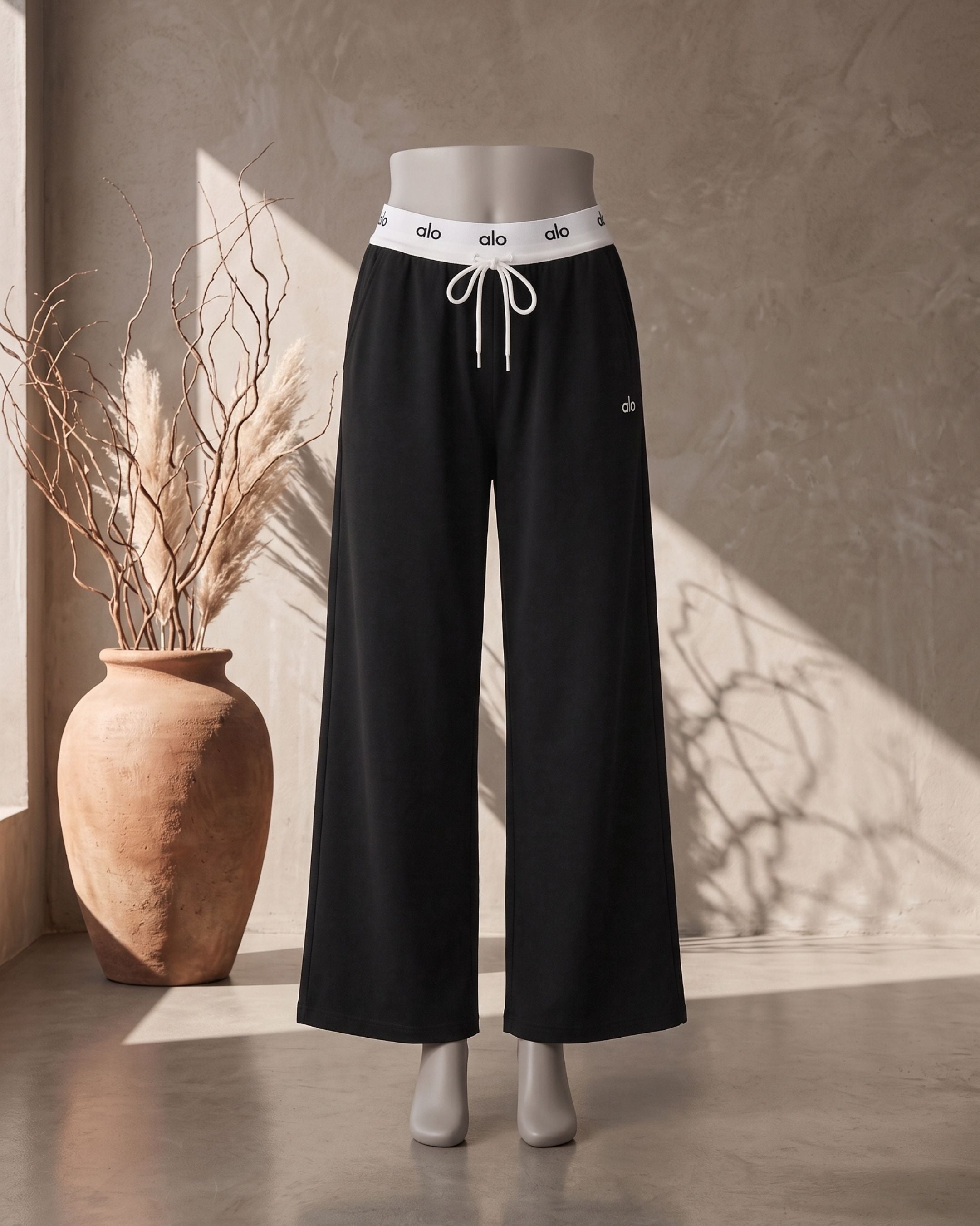 Women’s Branded Waistband Wide-Leg Athleisure Trousers