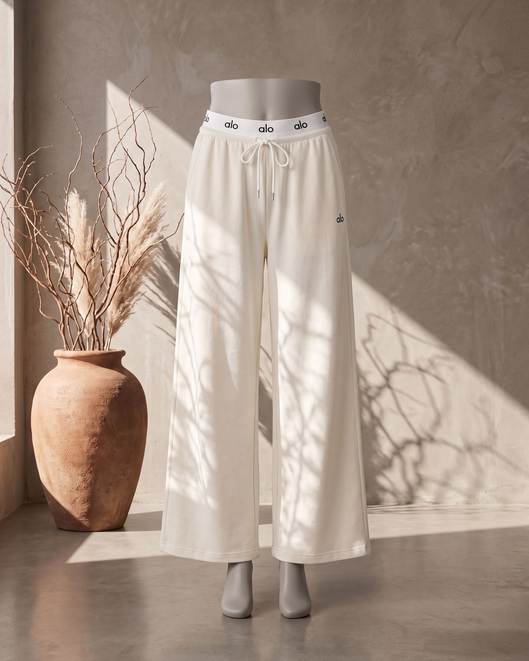 Women’s Branded Waistband Wide-Leg Athleisure Trousers