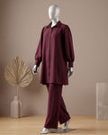 Two-Piece Button-Down Shirt and Trouser Set