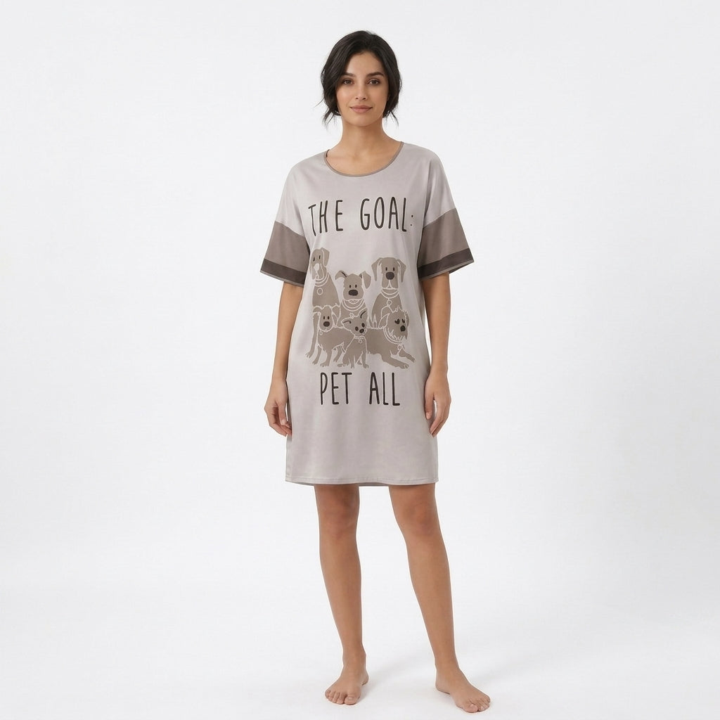 Puppy Print Long Nightshirt