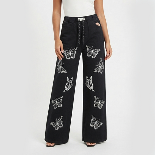Butterfly Print Jeans