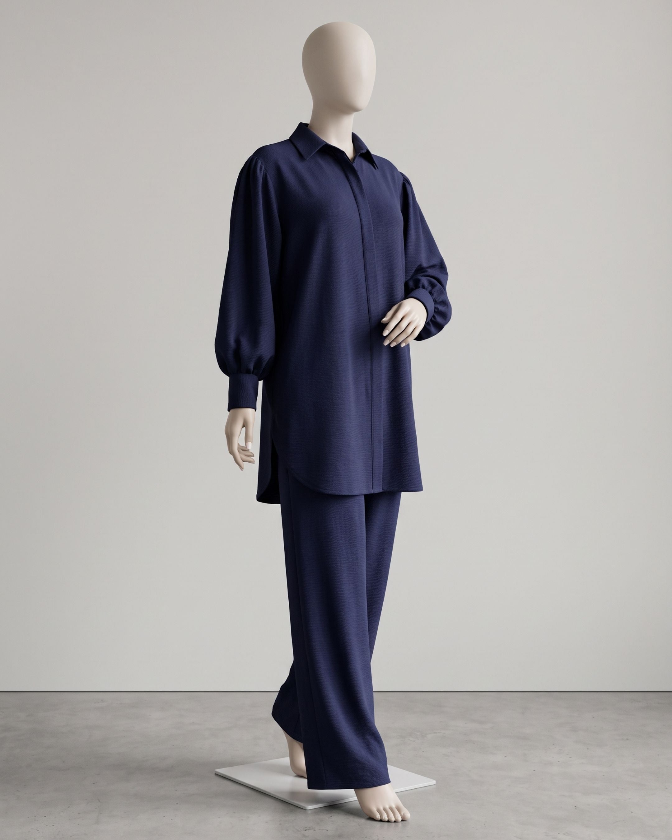 Two-Piece Button-Down Shirt and Trouser Set
