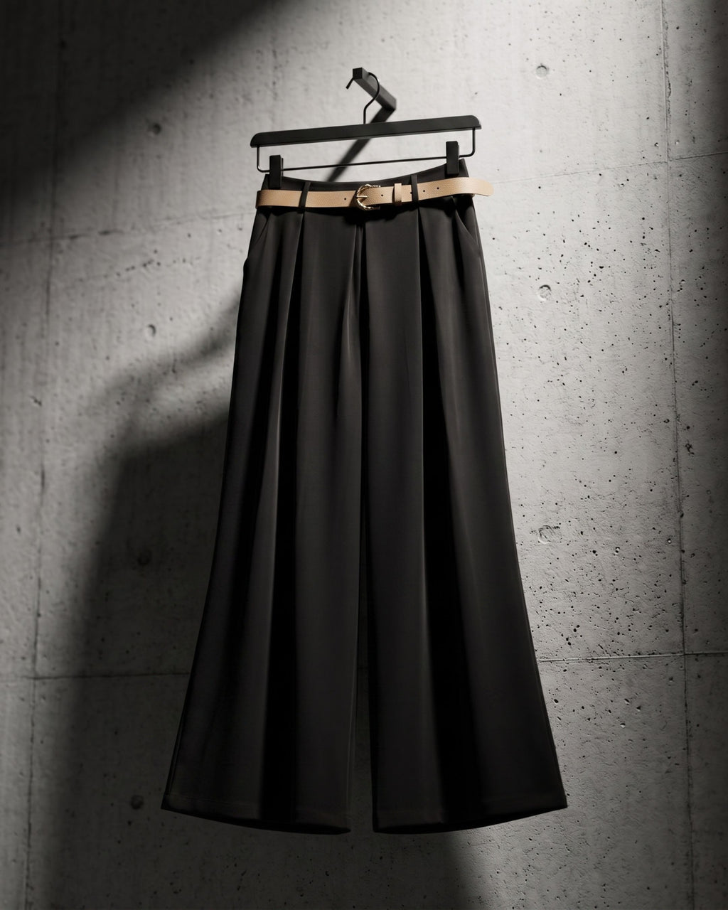 Belted High-Waist Wide-Leg Trousers (1063)