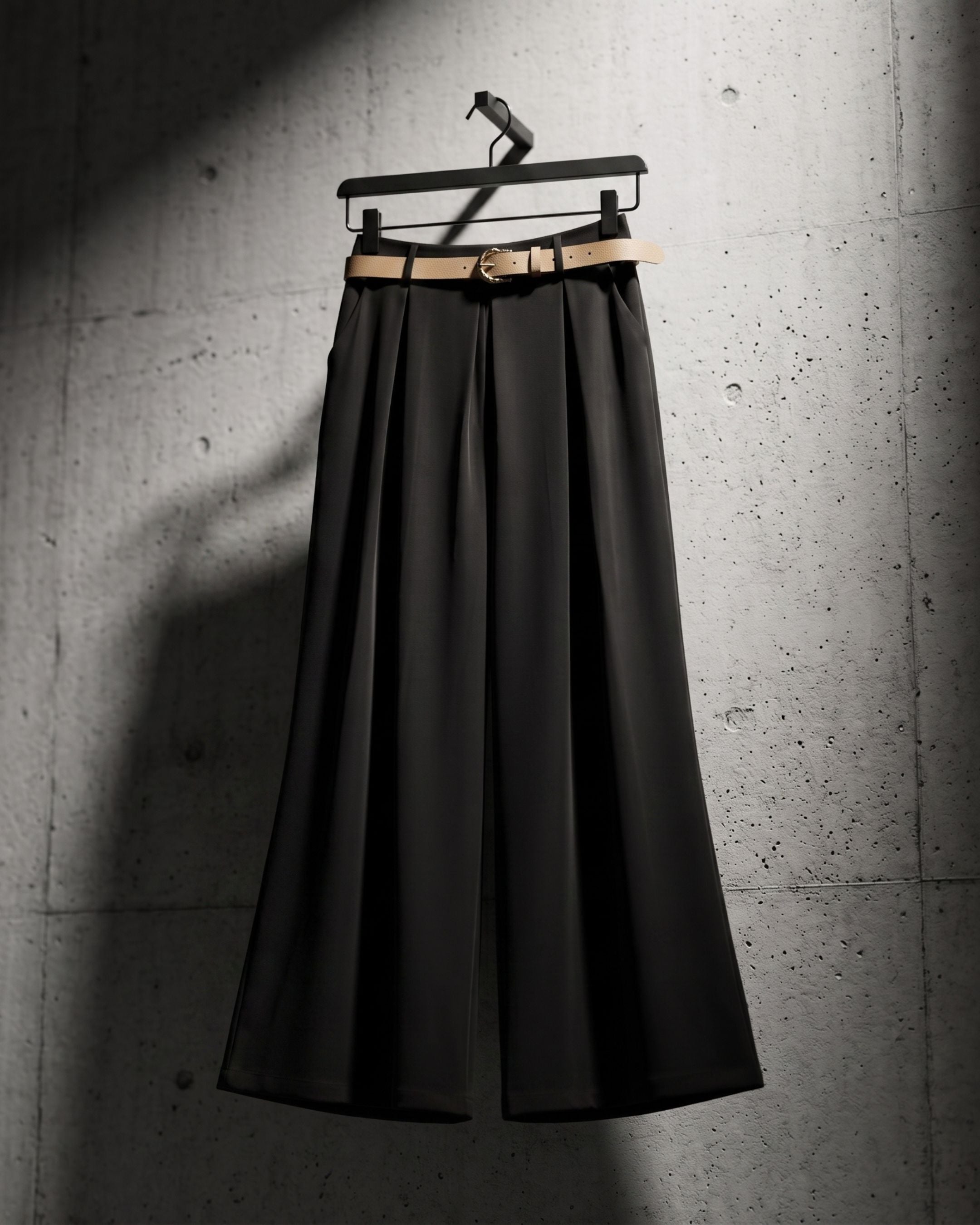 Belted High-Waist Wide-Leg Trousers (1063)