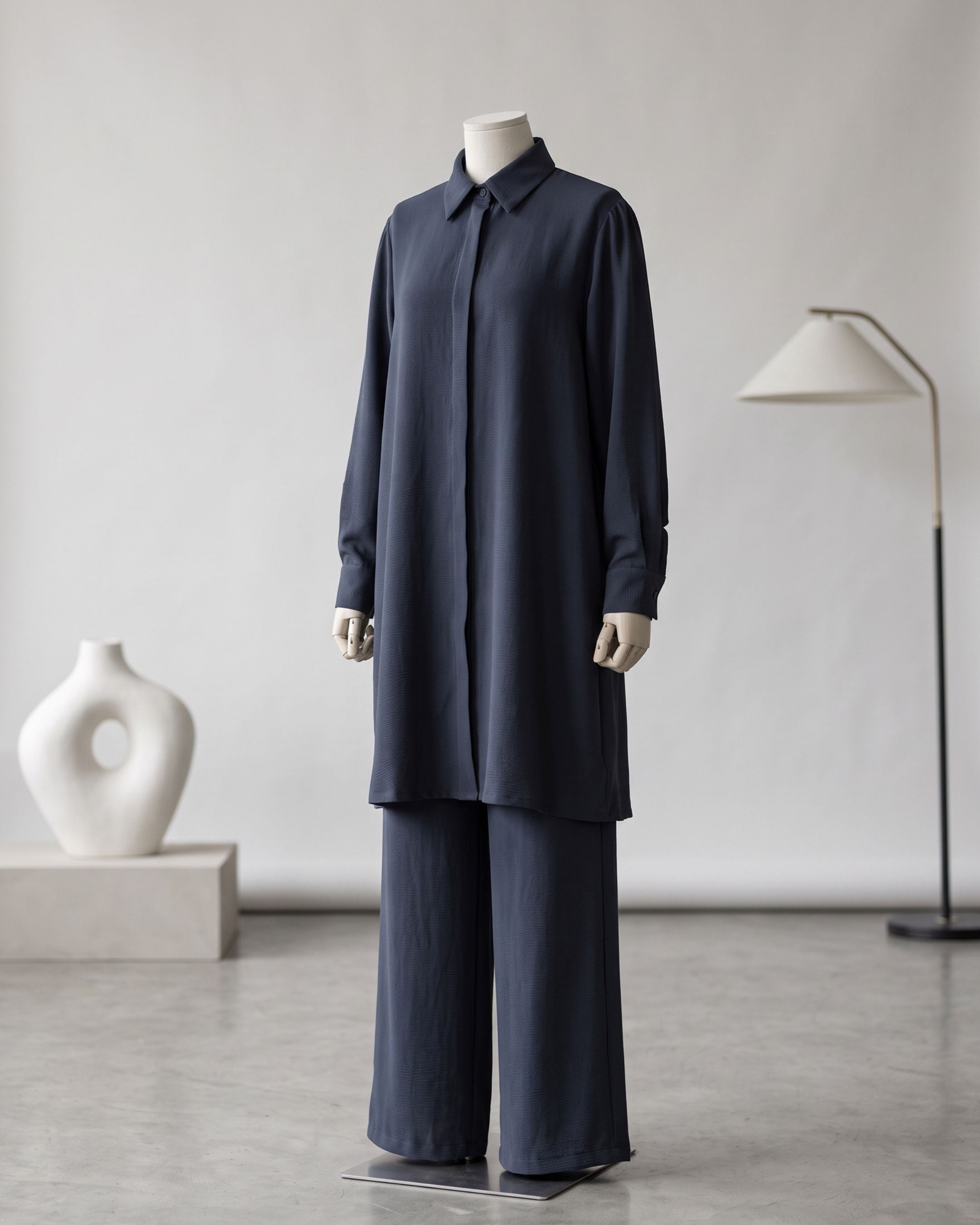Two-Piece Button-Down Shirt and Trouser Set