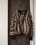 Women's Textured Fringe Distressed Knit Sweater (Brown) V260507