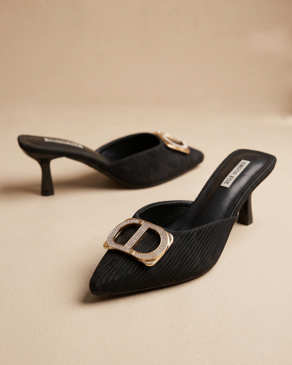 Celestial Gold Rhinestone Slingback Heels