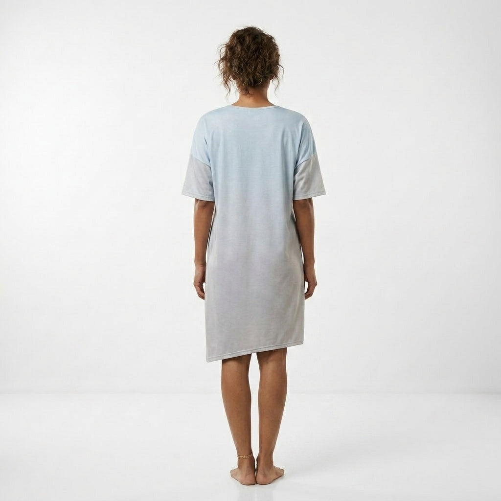 Sky Blue Relaxed Fit Long Nightshirt