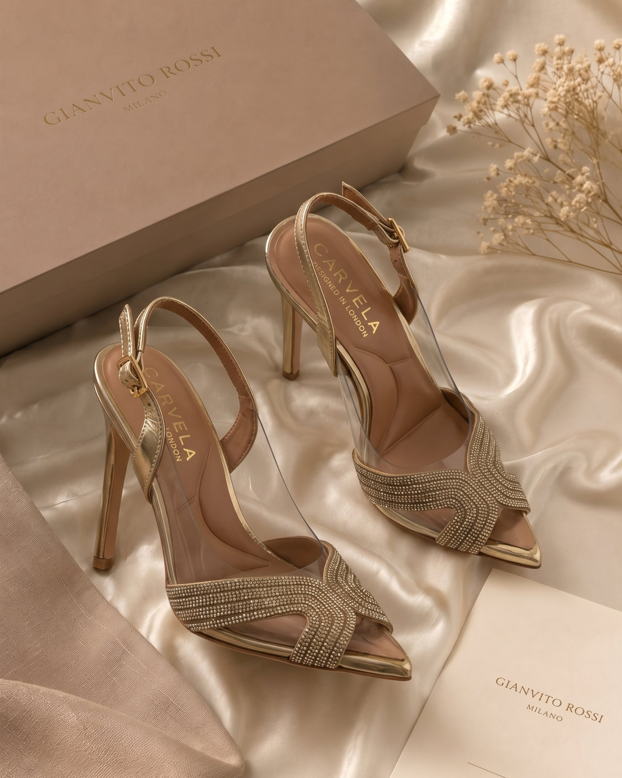 Celestial Crystal Stiletto Slingbacks