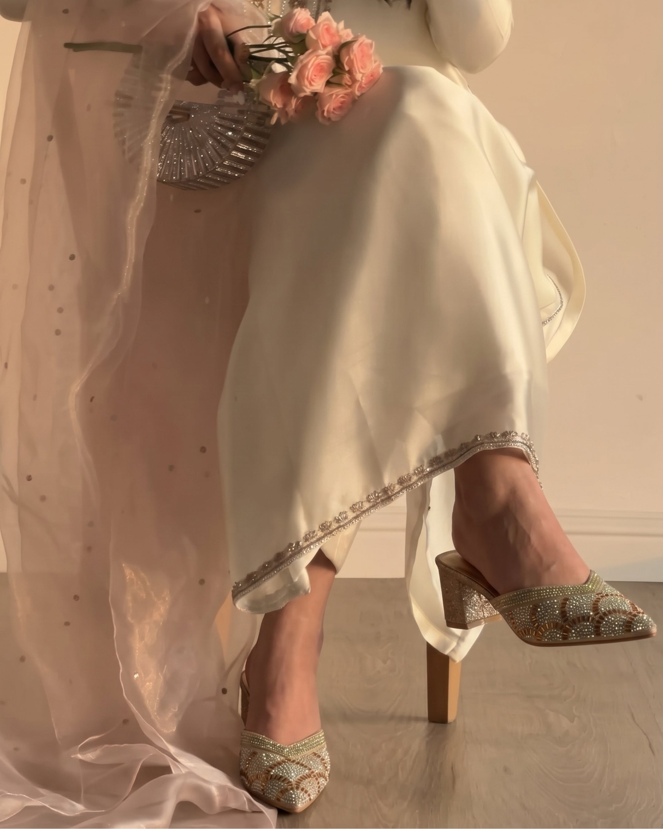 Olden Glam Crystal Slingback Stilettos