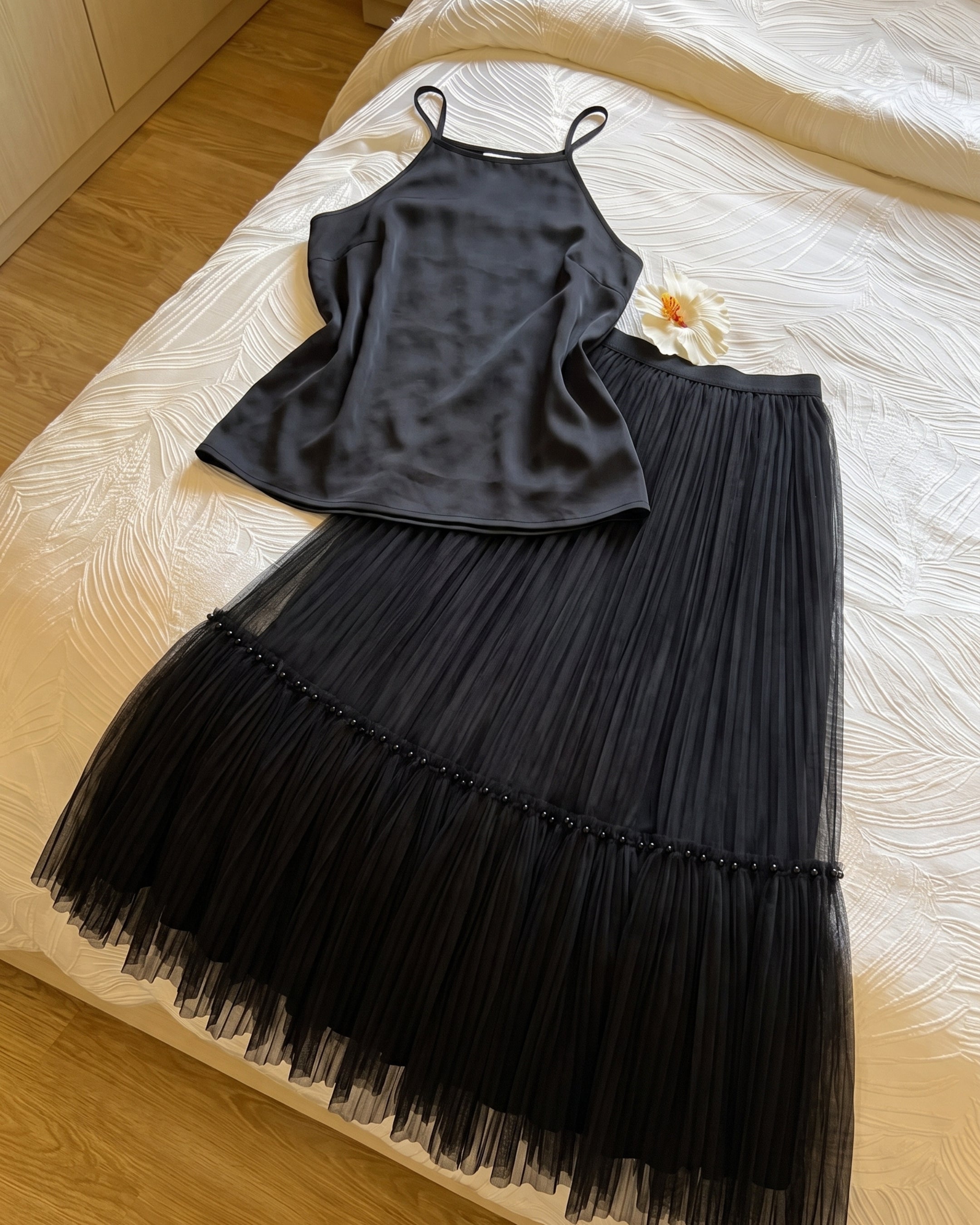Whimsical Pleated Tier Skirt (3621)