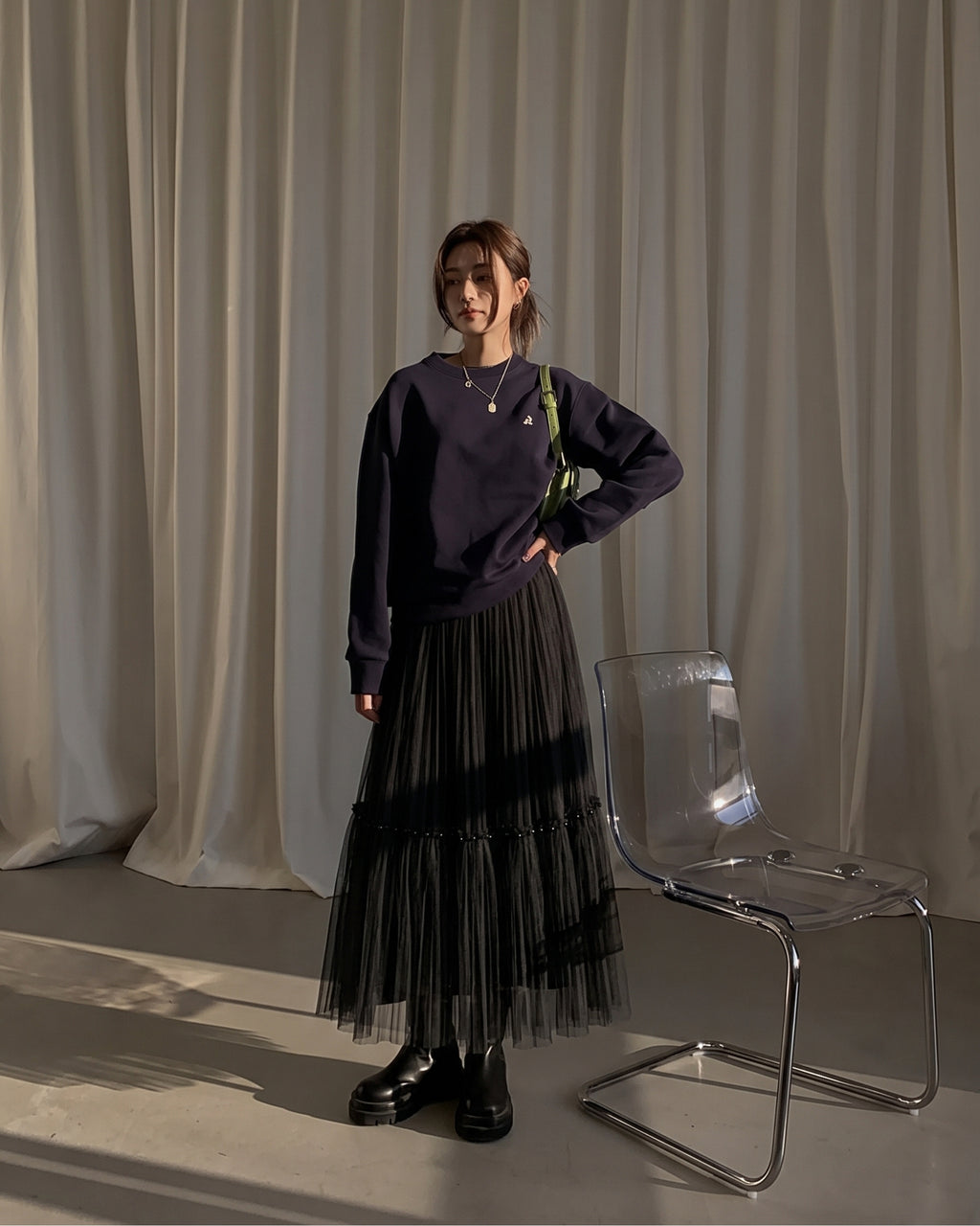 Whimsical Pleated Tier Skirt (3621)