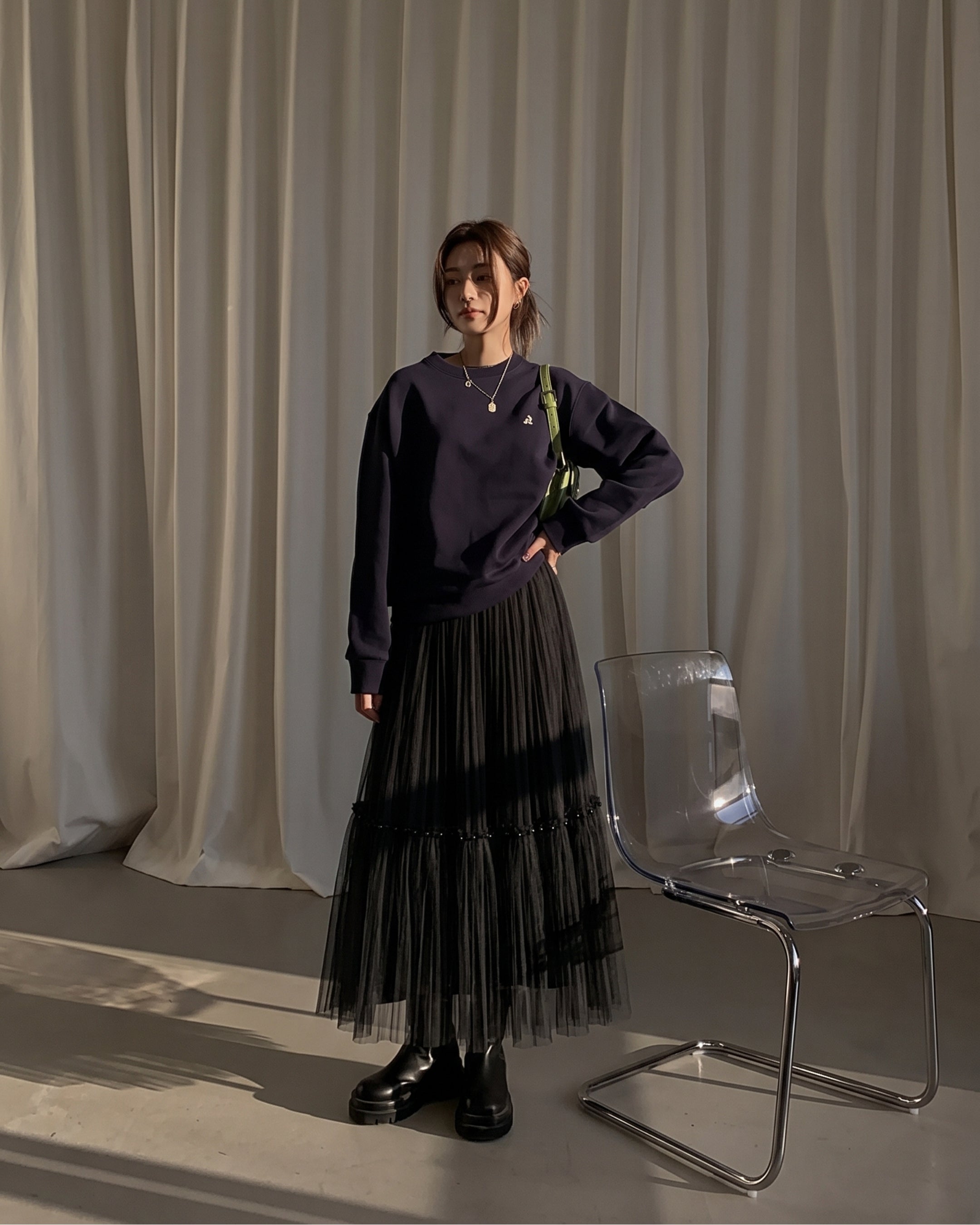 Whimsical Pleated Tier Skirt (3621)