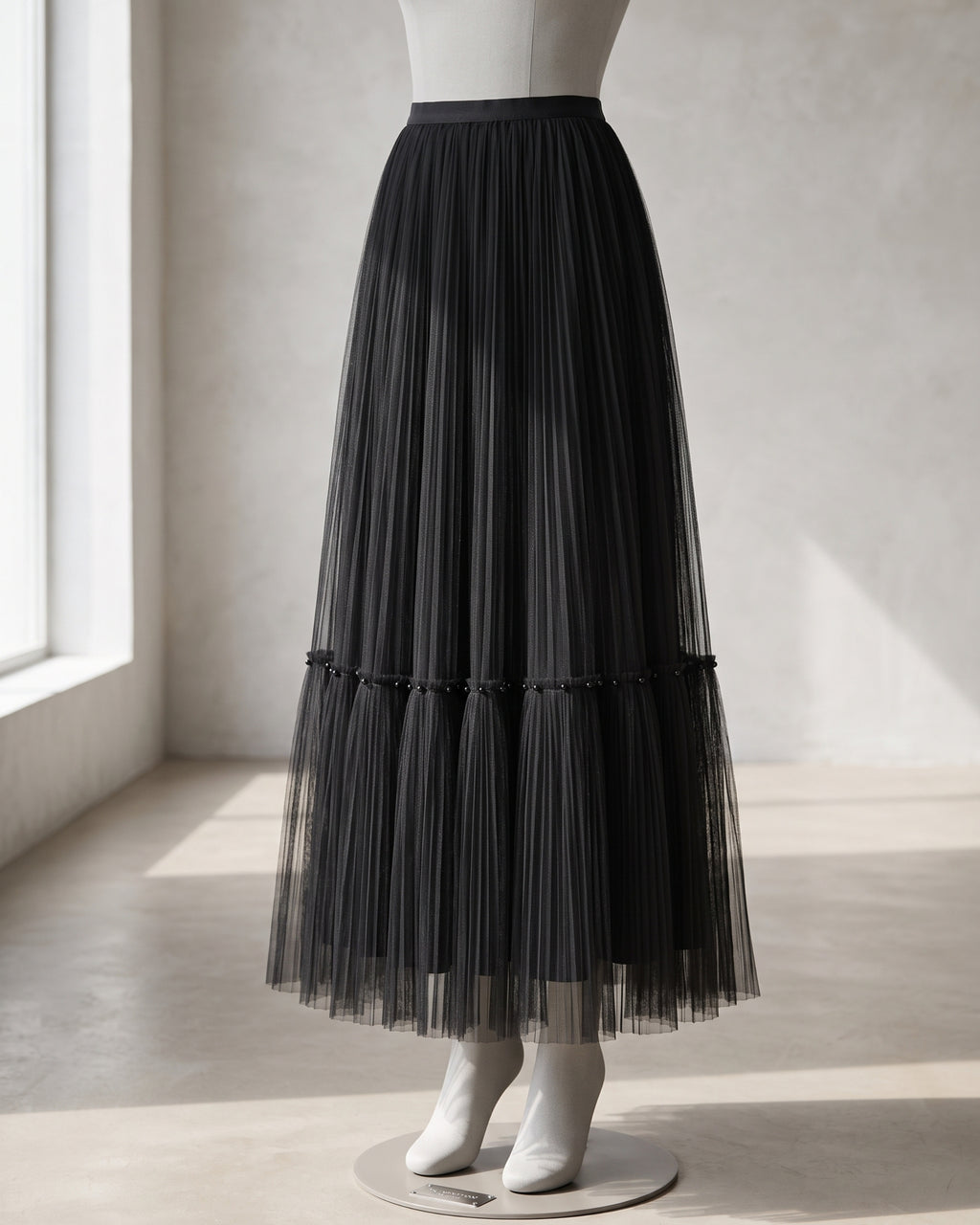 Whimsical Pleated Tier Skirt (3621)