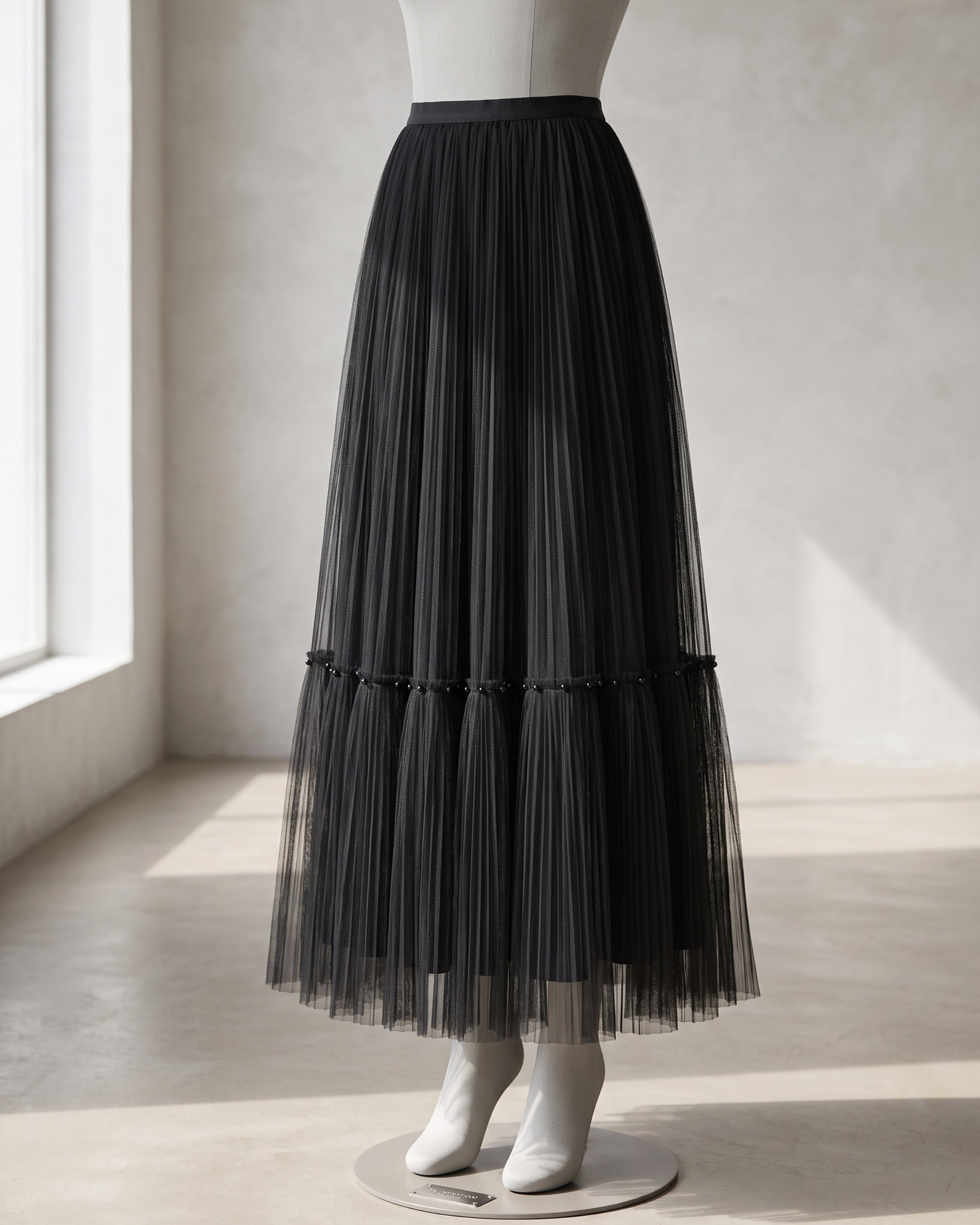 Whimsical Pleated Tier Skirt (3621)