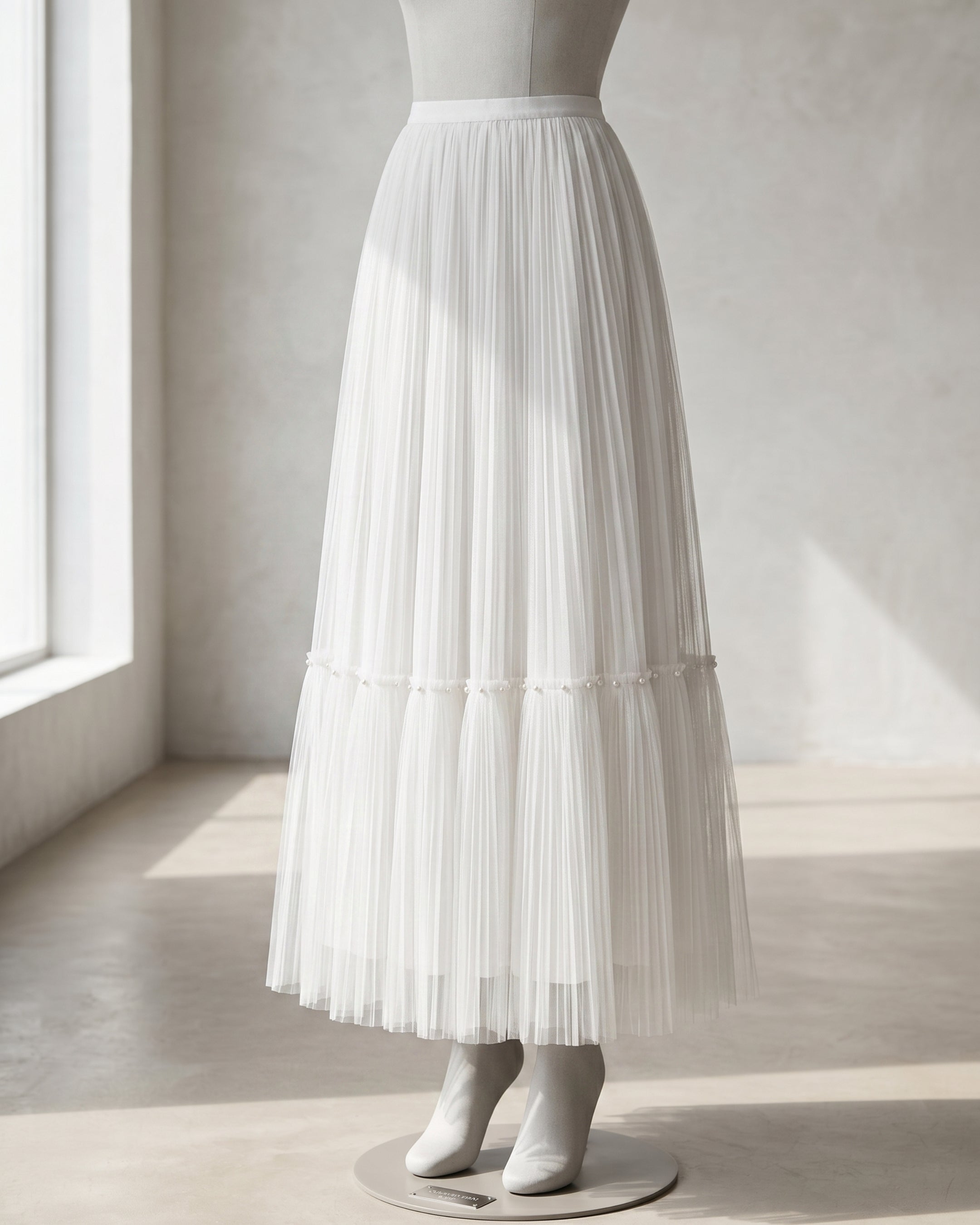 Whimsical Pleated Tier Skirt (3621)
