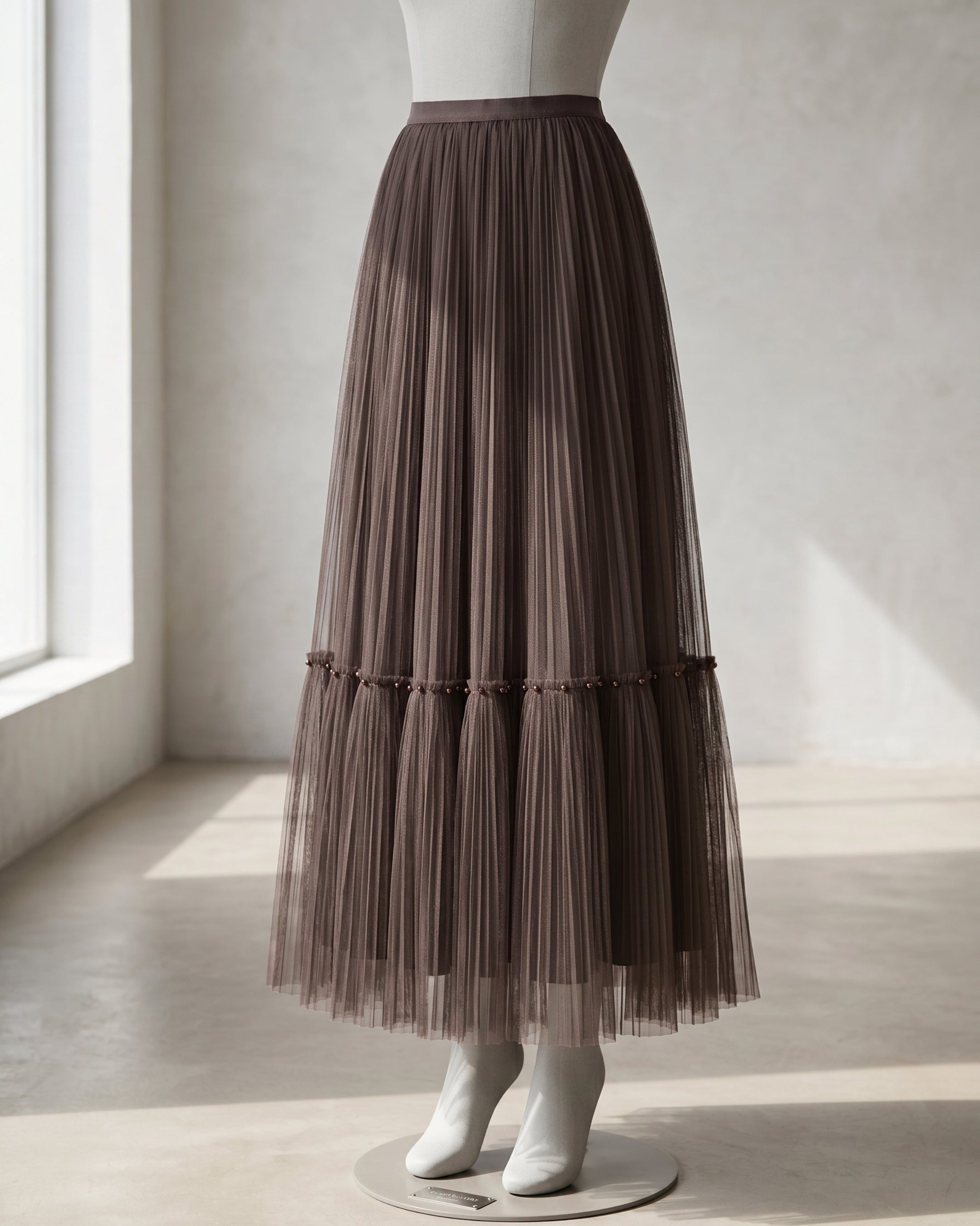Whimsical Pleated Tier Skirt (3621)