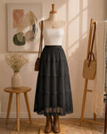 Ethereal Pleated Flare Skirt (2515)
