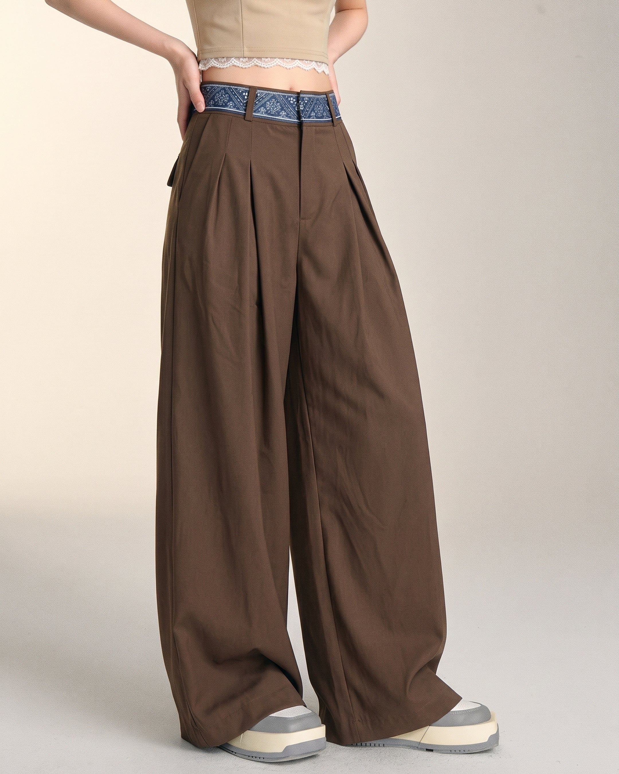Wide Leg Pleated Trouser (TS-519)