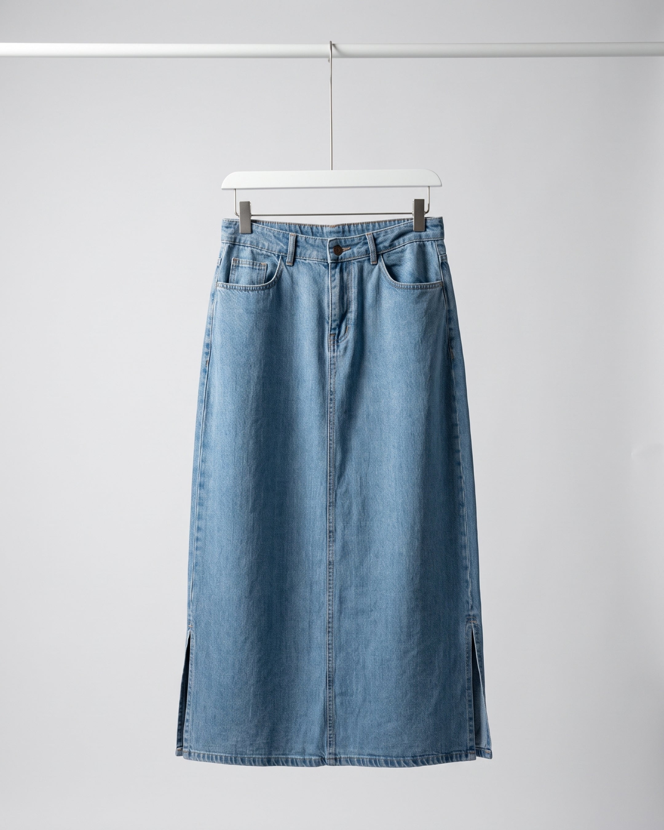 Denim Skirt Side Cut