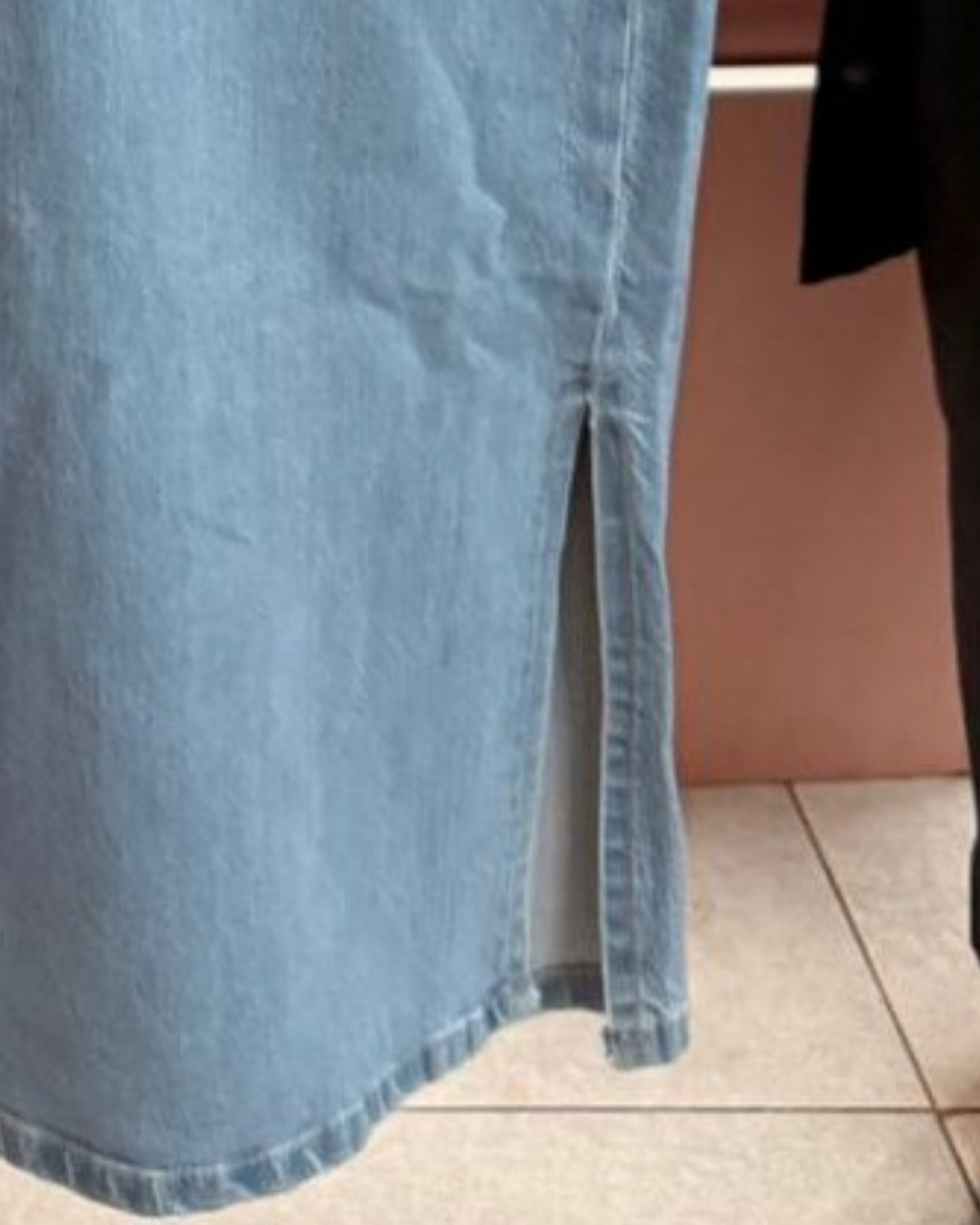 Denim Skirt Side Cut