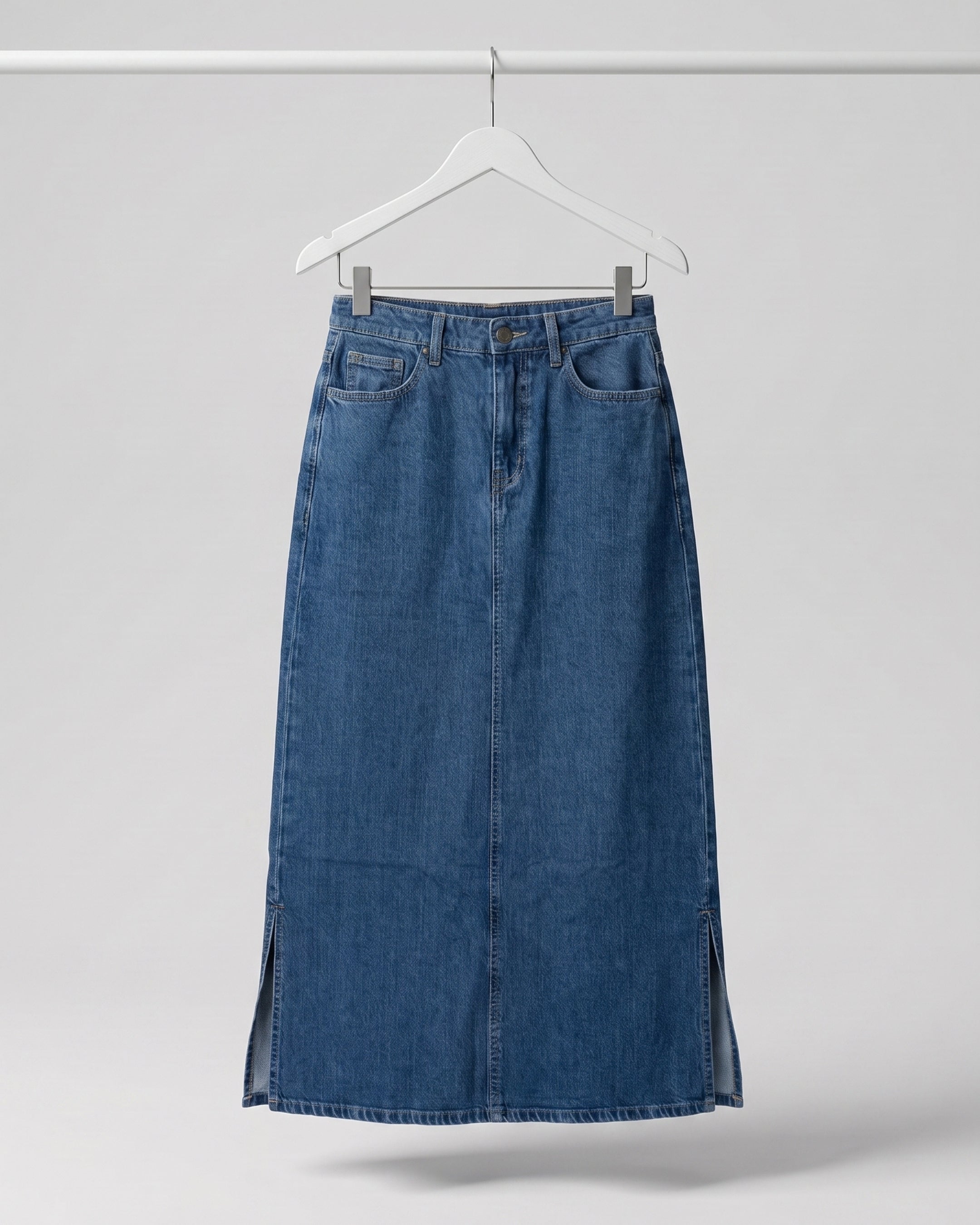 Denim Skirt Side Cut