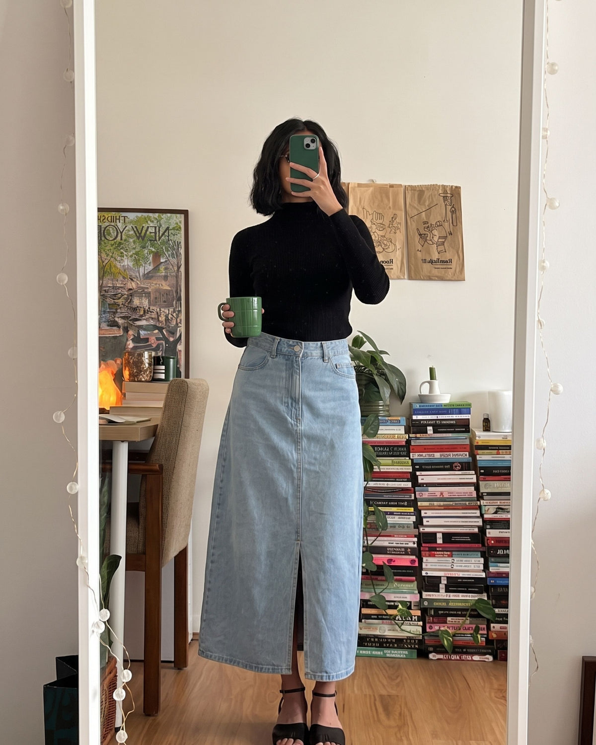 Cobalt Front Slit Maxi Skirt (6786)