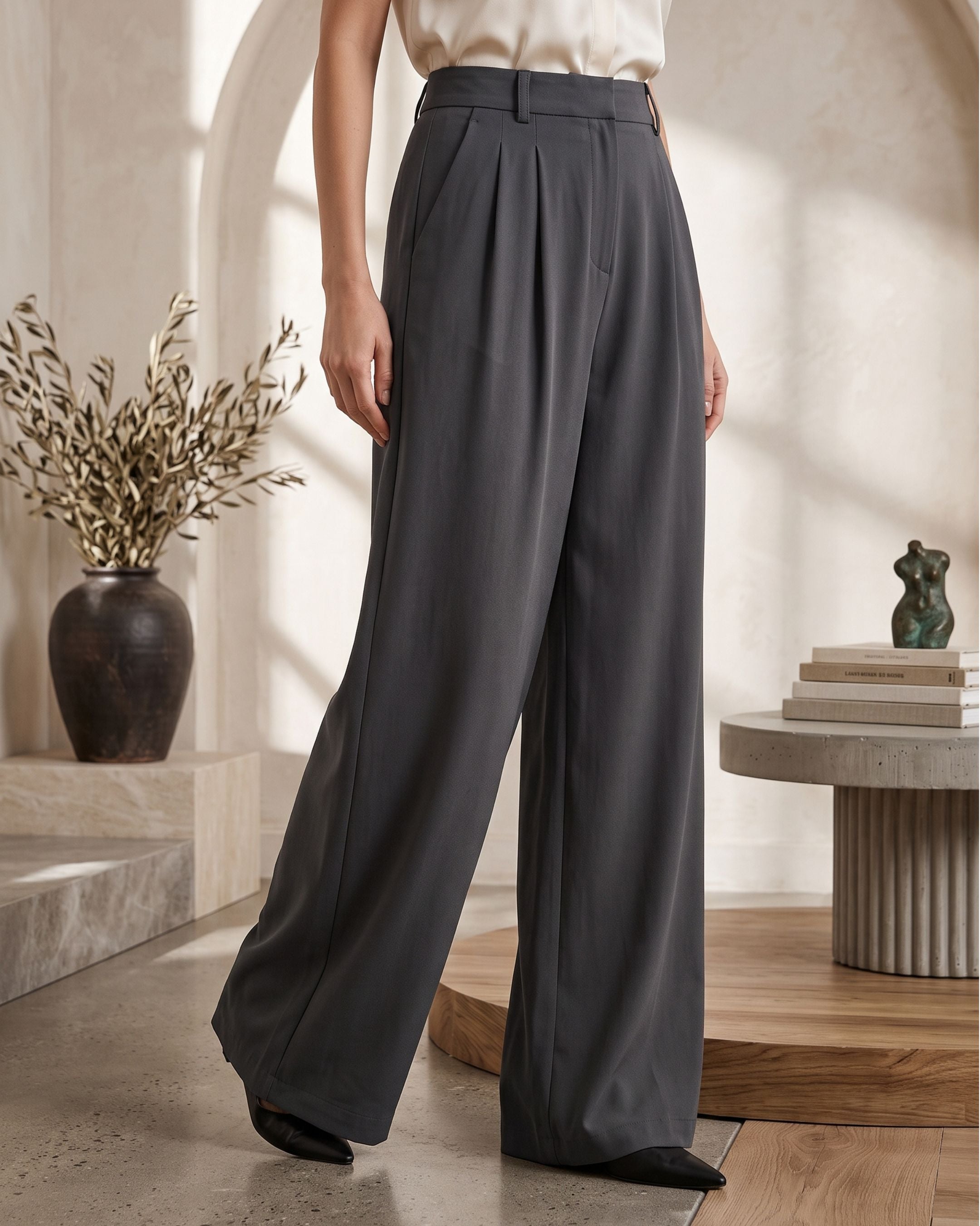 Women's High-Waisted Wide Leg Trousers
