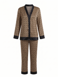 Printed Front Open Silk Night Suit – Full Sleeve