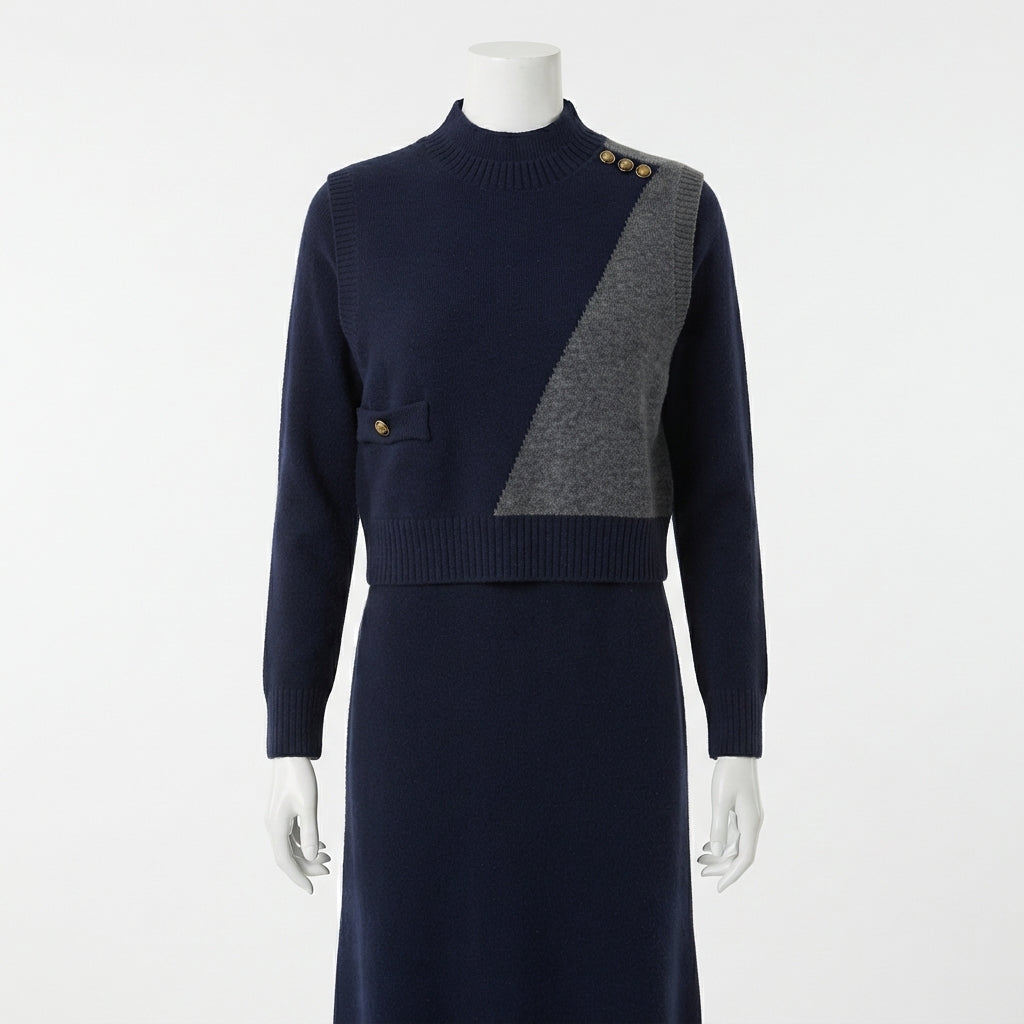 Long-Sleeve Pullover and Pencil Skirt Co-Ord (2092)