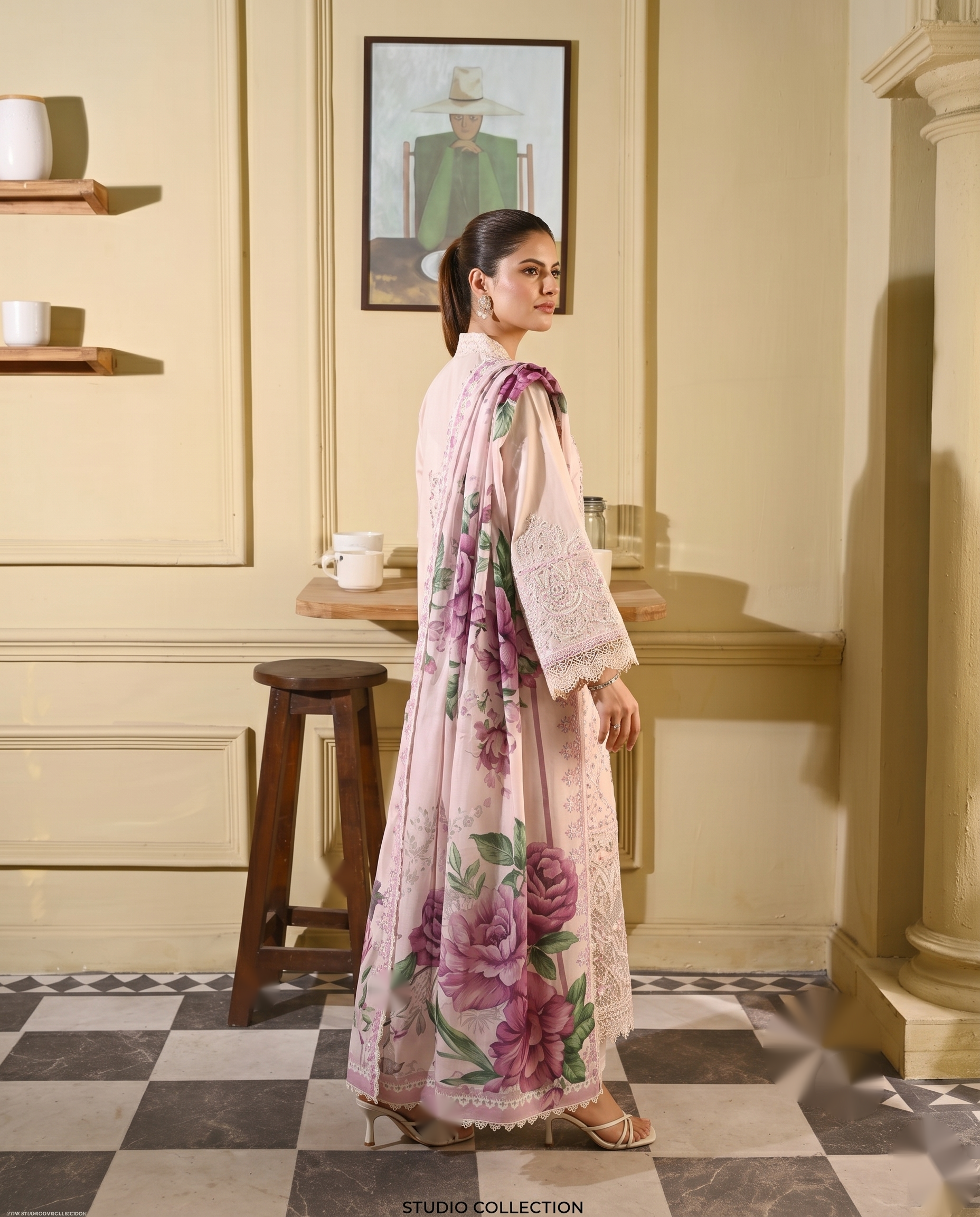 3-Piece Blush Blossom Embroidered Tunic Set