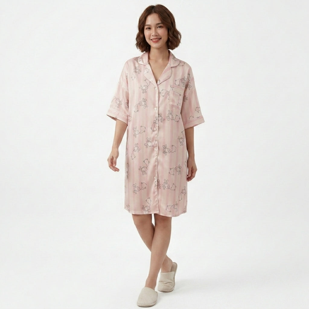 Blush Pink Giraffe Print Night Shirt