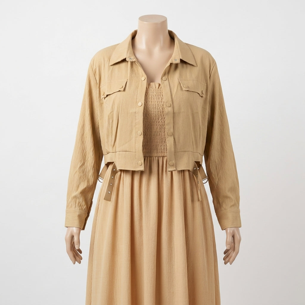 Layered Utility Maxi Dress (1911)