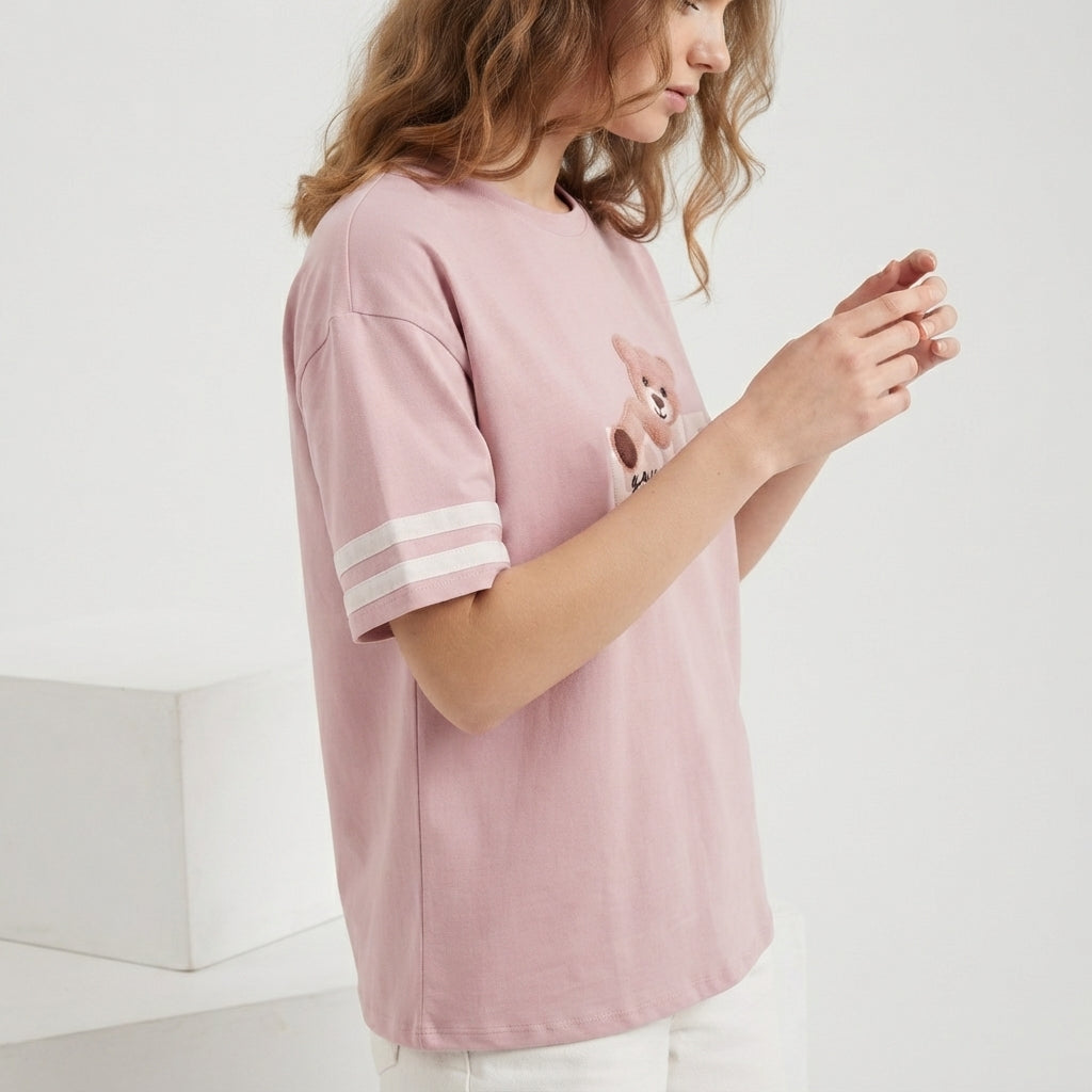 Teddy Bear Slogan T-Shirt (LC-267)