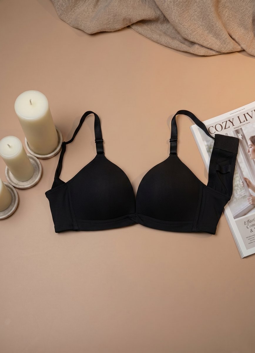 Classic Seamless Soft Bra - Black