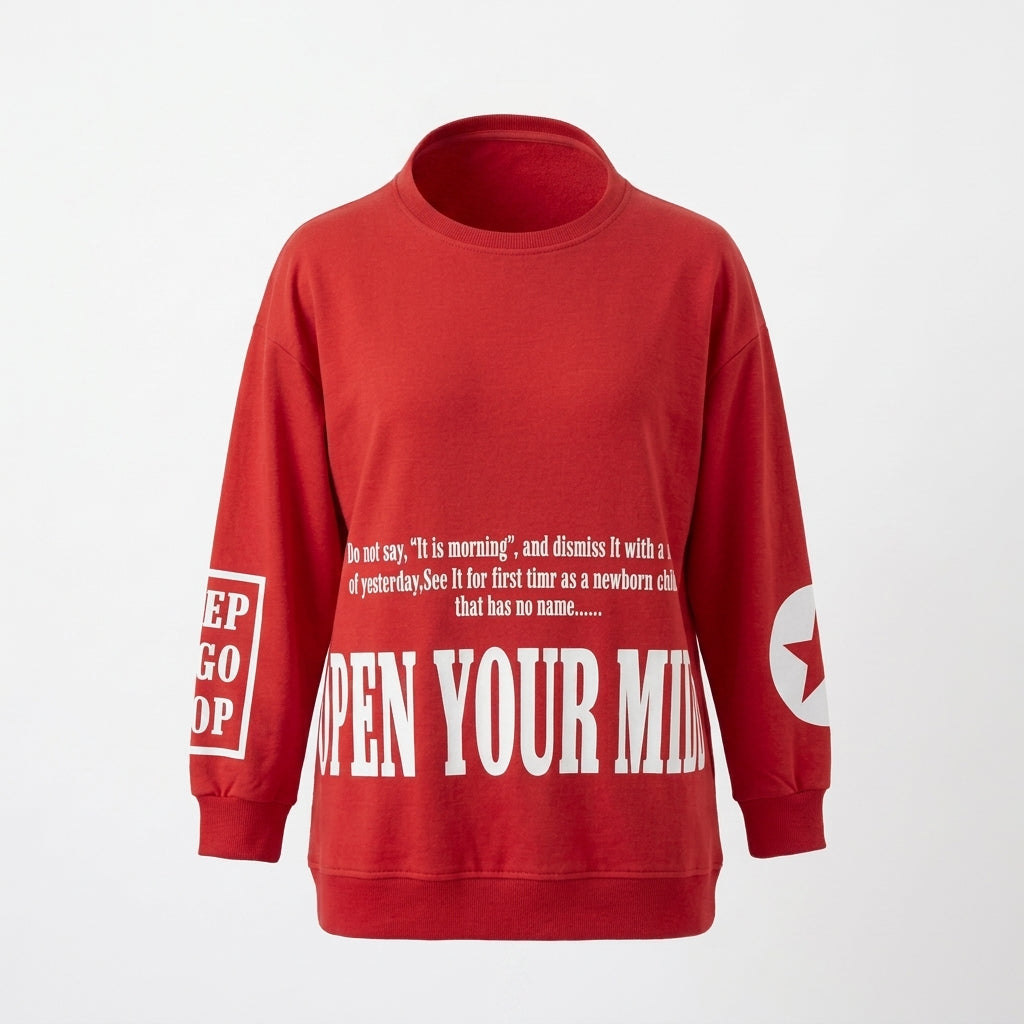 Lettering Detail Casual Top