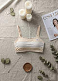 Floral Embroidered Bra - Gray