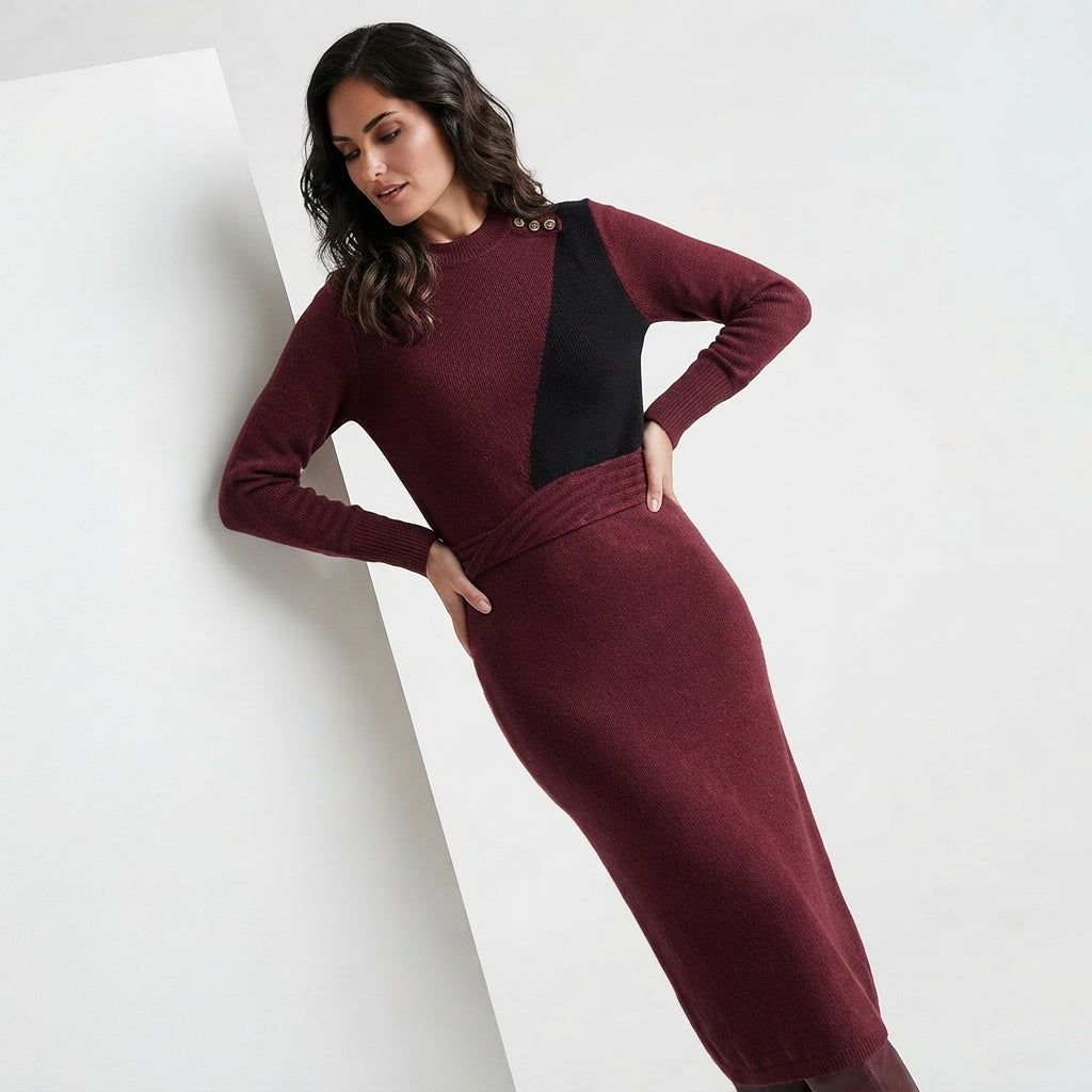Long-Sleeve Pullover and Pencil Skirt Co-Ord (2092)