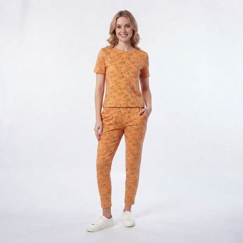 Short-Sleeve Top and Trousers Set