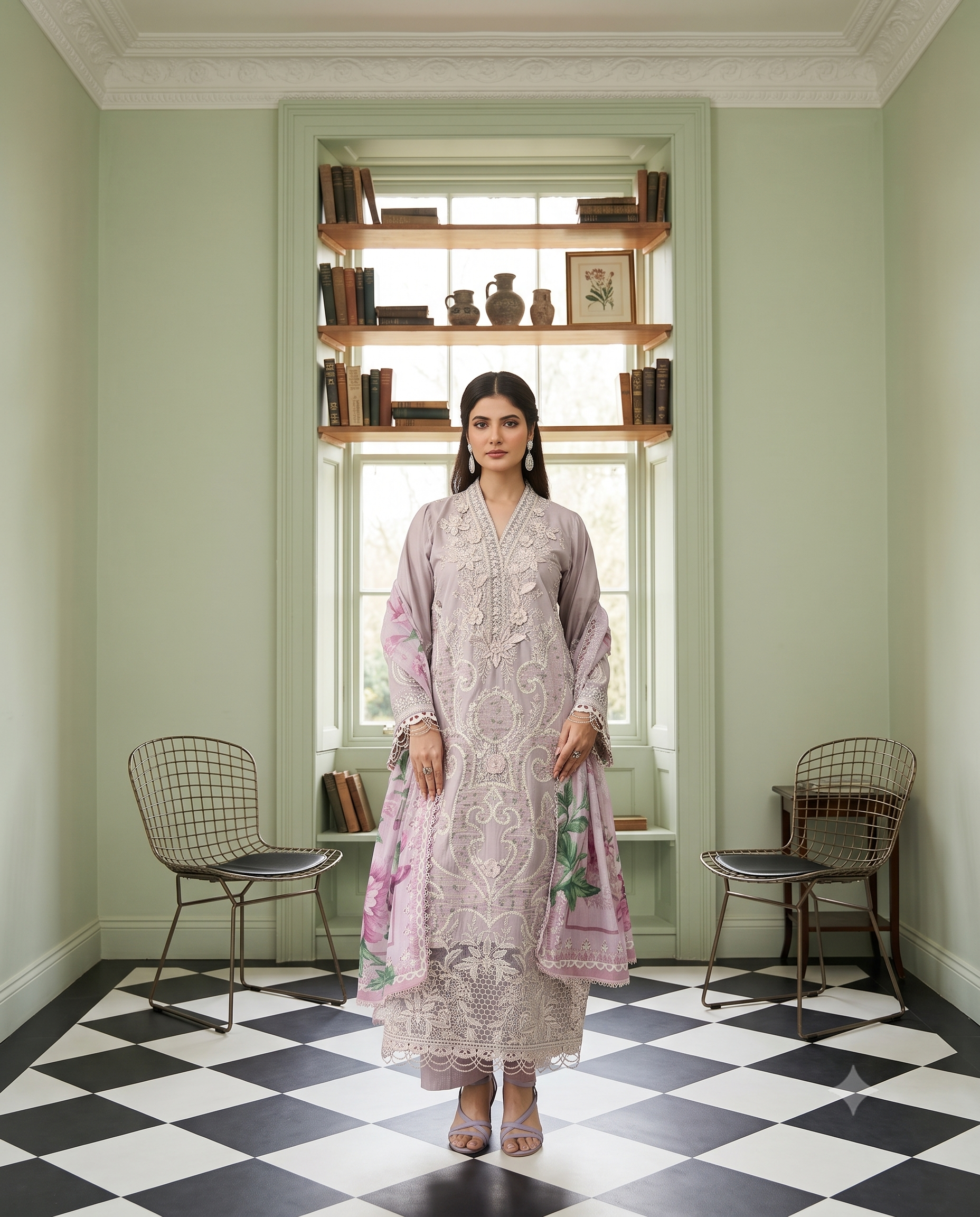 Lilac Mist Embroidered 3-Piece Set